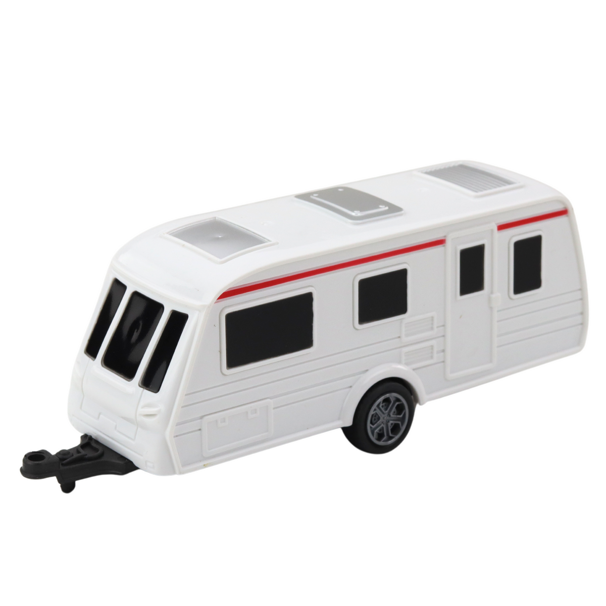 Set Of Metal Car With Camper Trailer Orange