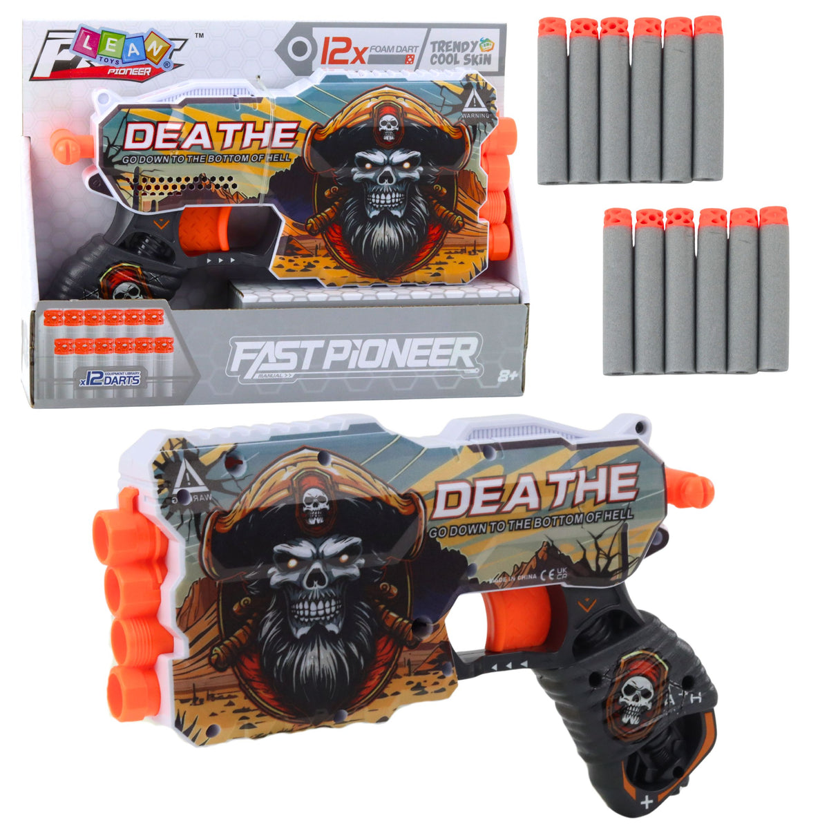 Pirate Foam Dart Gun Magazine 4 Dartshoz 12 db.