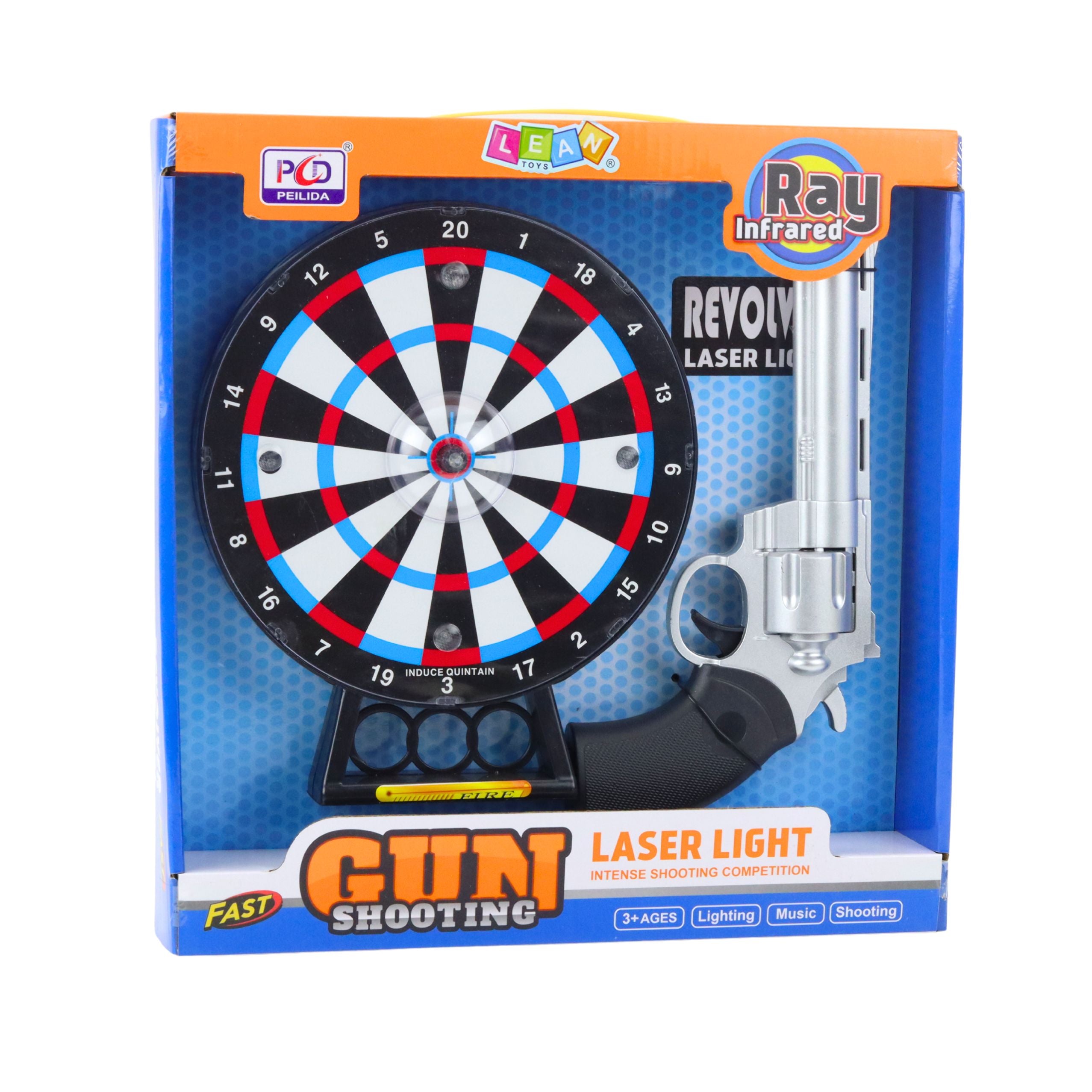 Laser Revolver Pistol Set With Target Shooting Game Lights Sounds