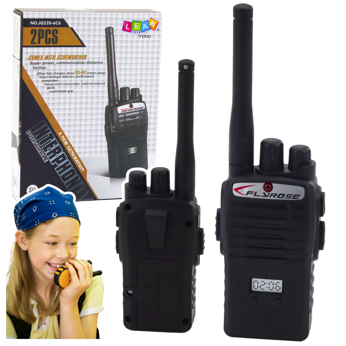 Kids Walkie Talkie Set Range 50-60m