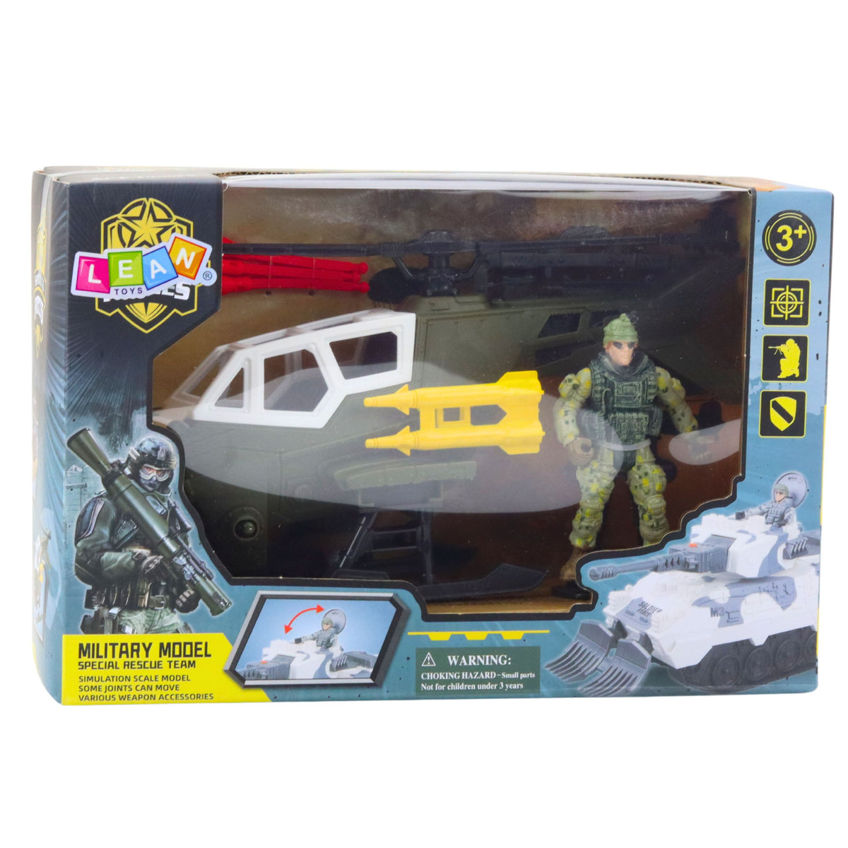Military Set: Military Helicopter Soldier Figure