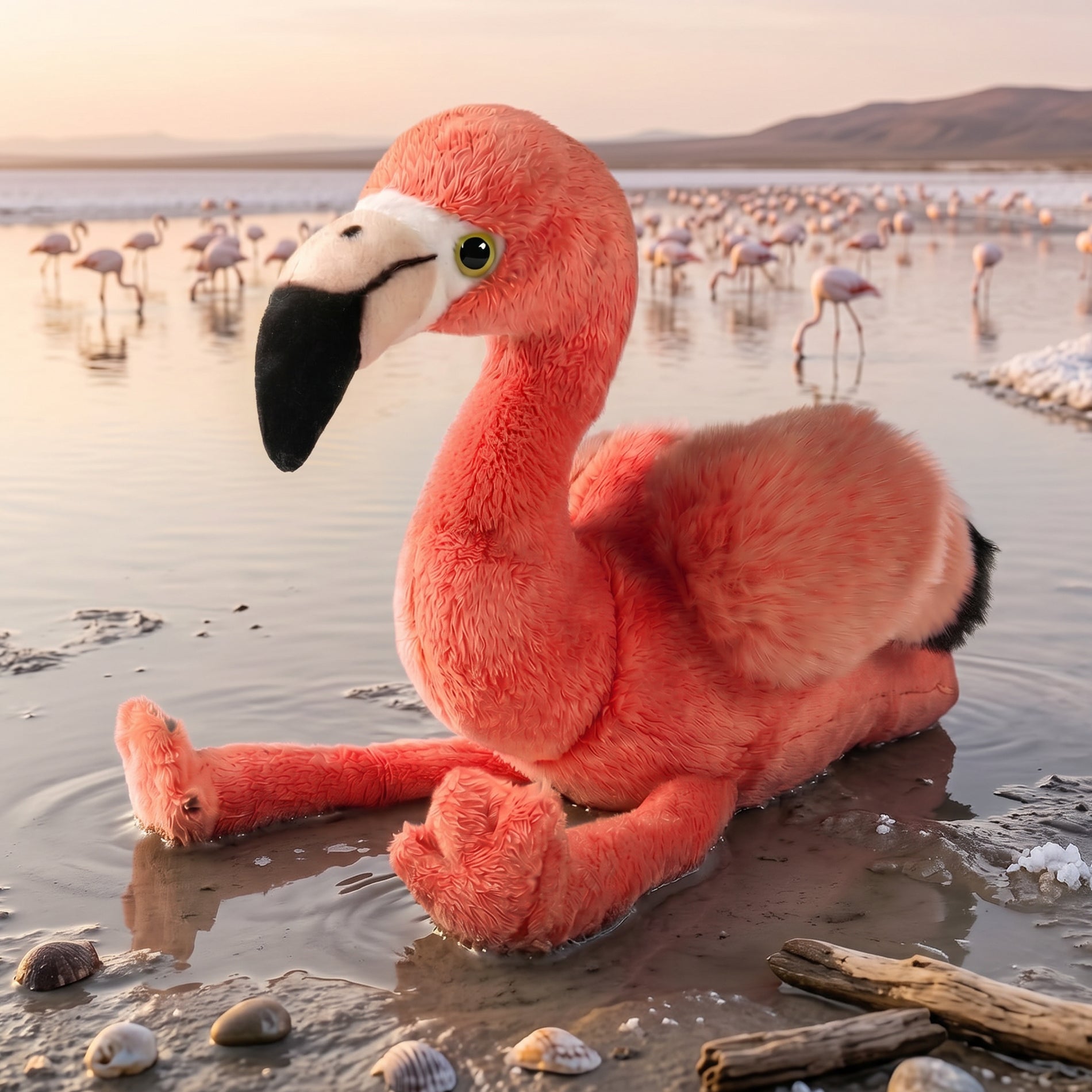 Plüss Flamingo 28 cm Környezetbarát