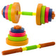 Children's Barbell Non-slip Foam 8 Plates Plastic Colorful