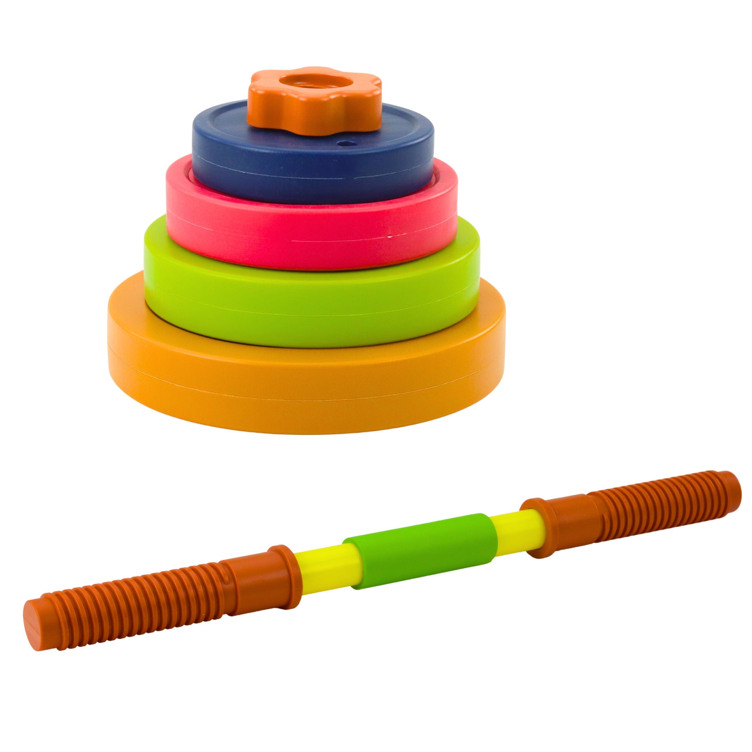 Children's Barbell Non-slip Foam 8 Plates Plastic Colorful