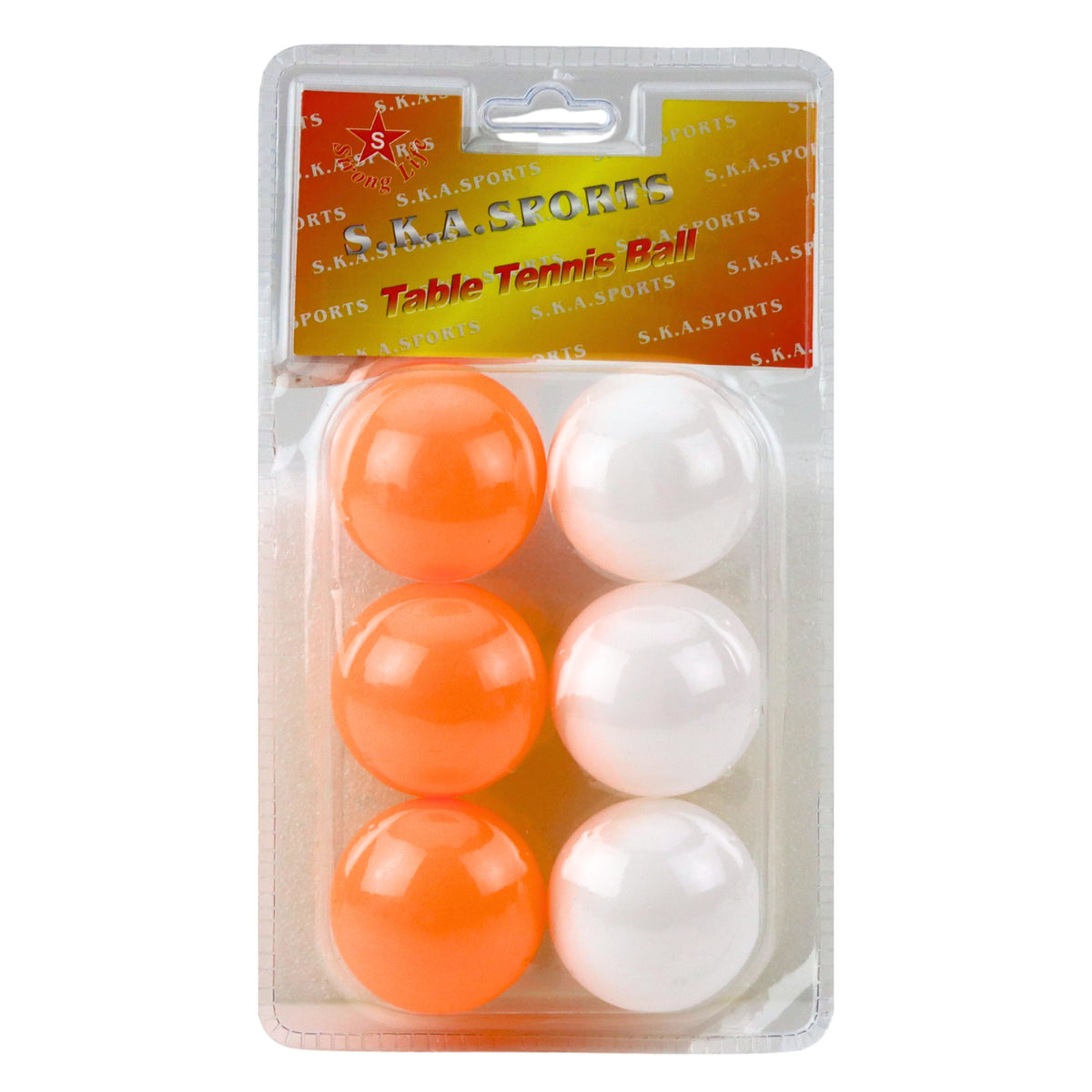 Ping Pong Balls Sport White Orange 6 Pcs