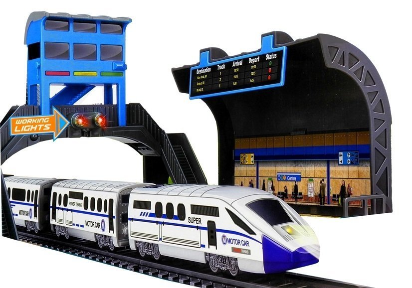 Commuter Train 244 Cm Batteries + Railway Station + Carriage