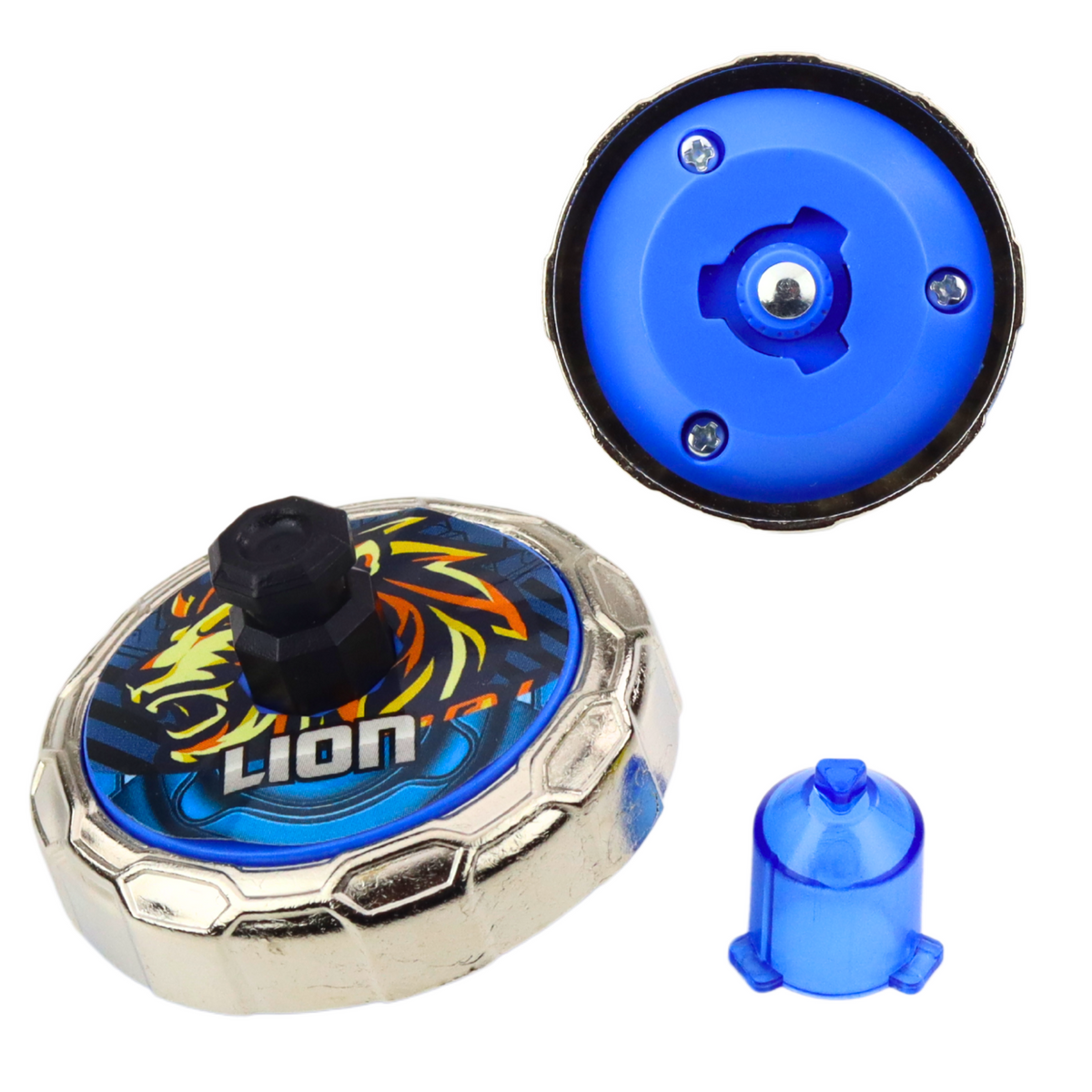 Ensemble de lanceur de disque volant Lion Spinner bleu