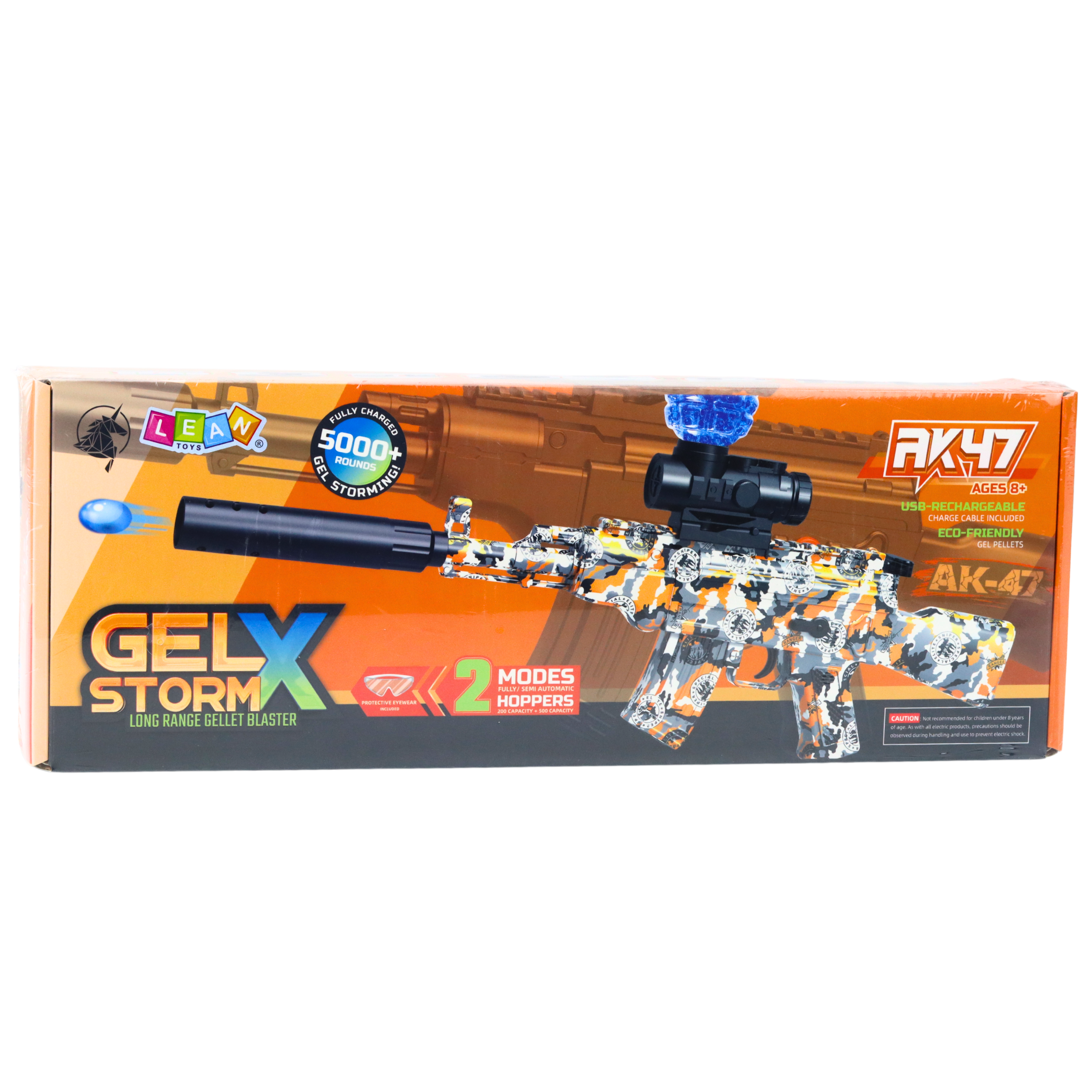 Ak47 Rifle For Water Balls Hydrogel Graffiti Orange