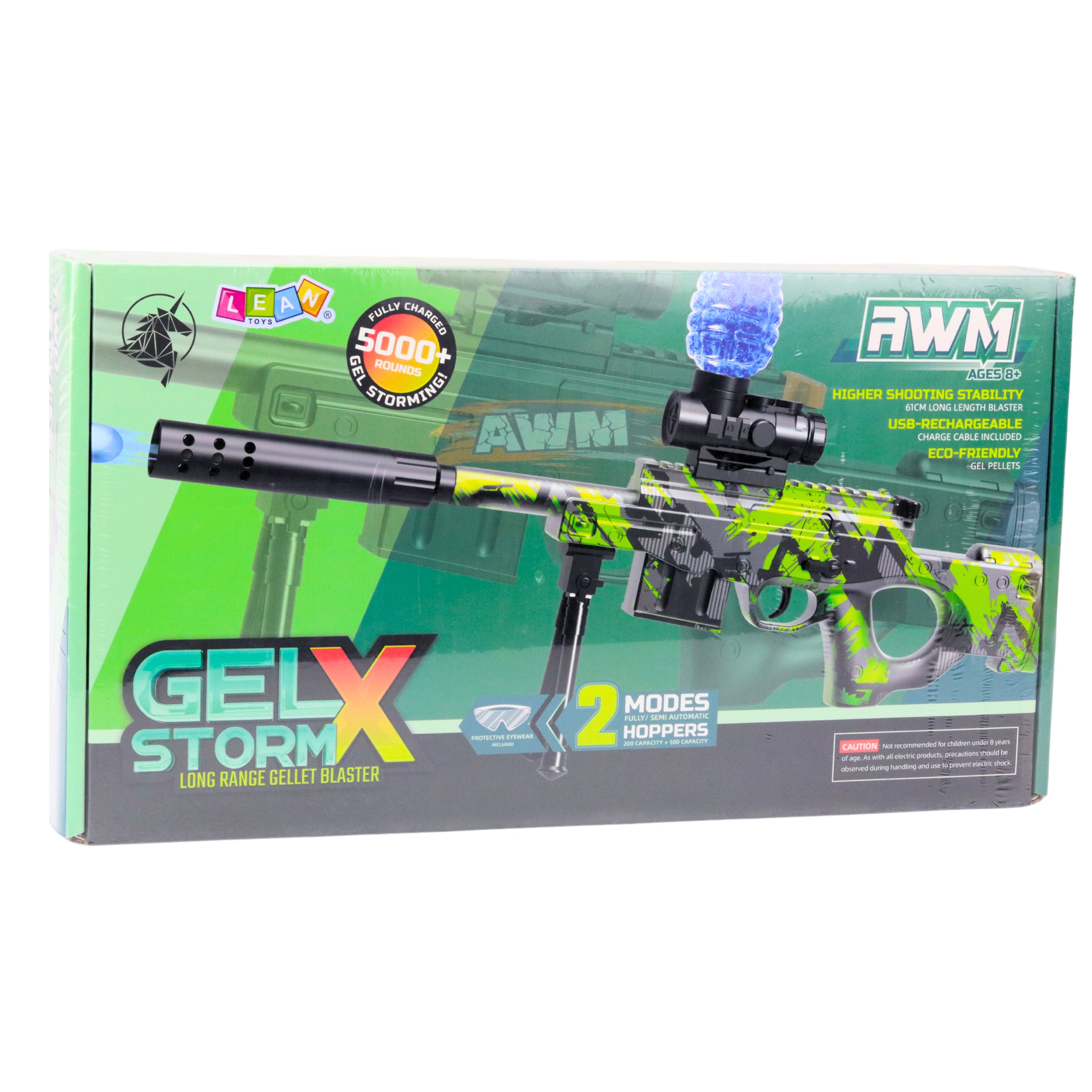 Awm Rifle For Water Balls Hydrogel Green Glasses 61cm