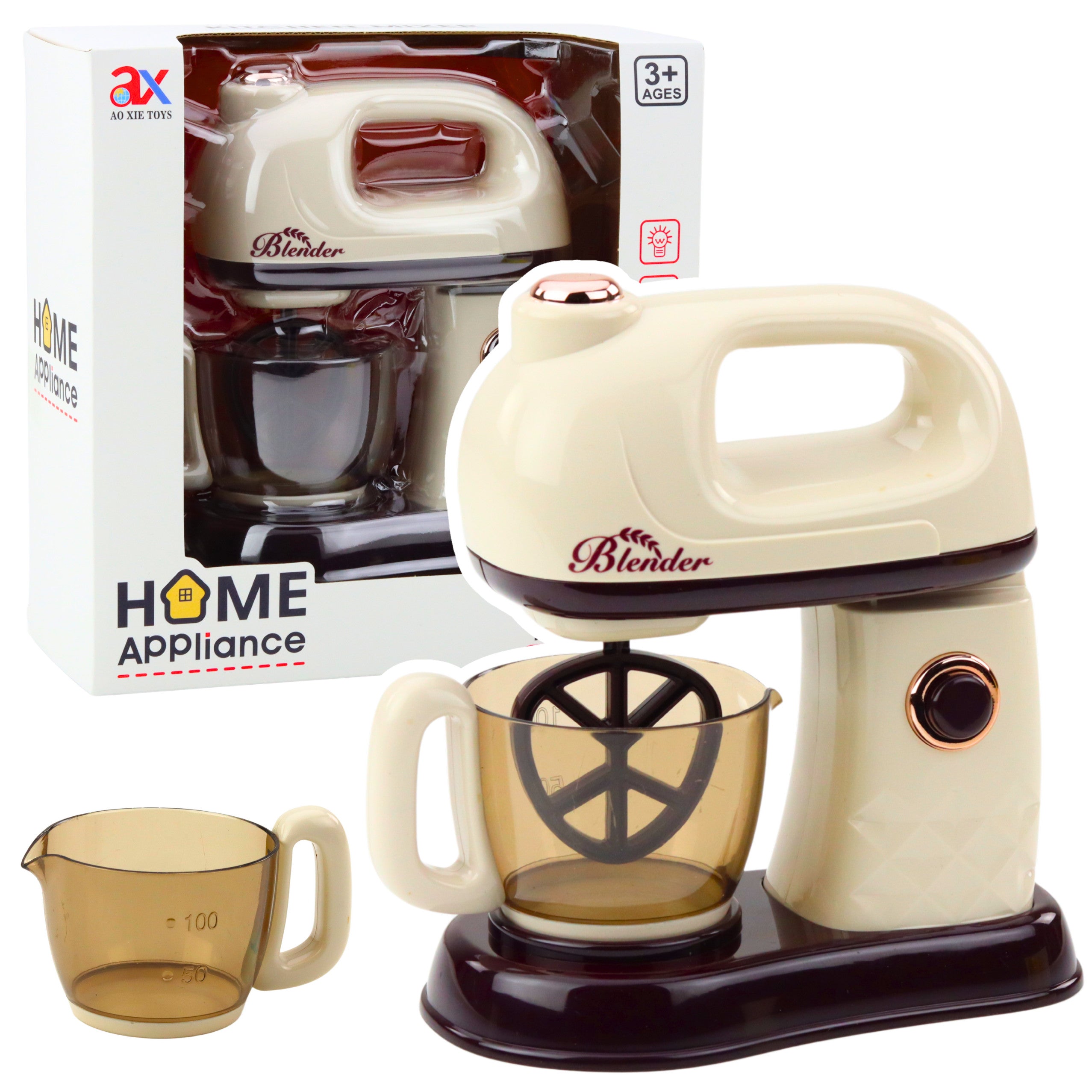 Kitchen Mixer Robot For Kids Rotating 360° Head Lights White