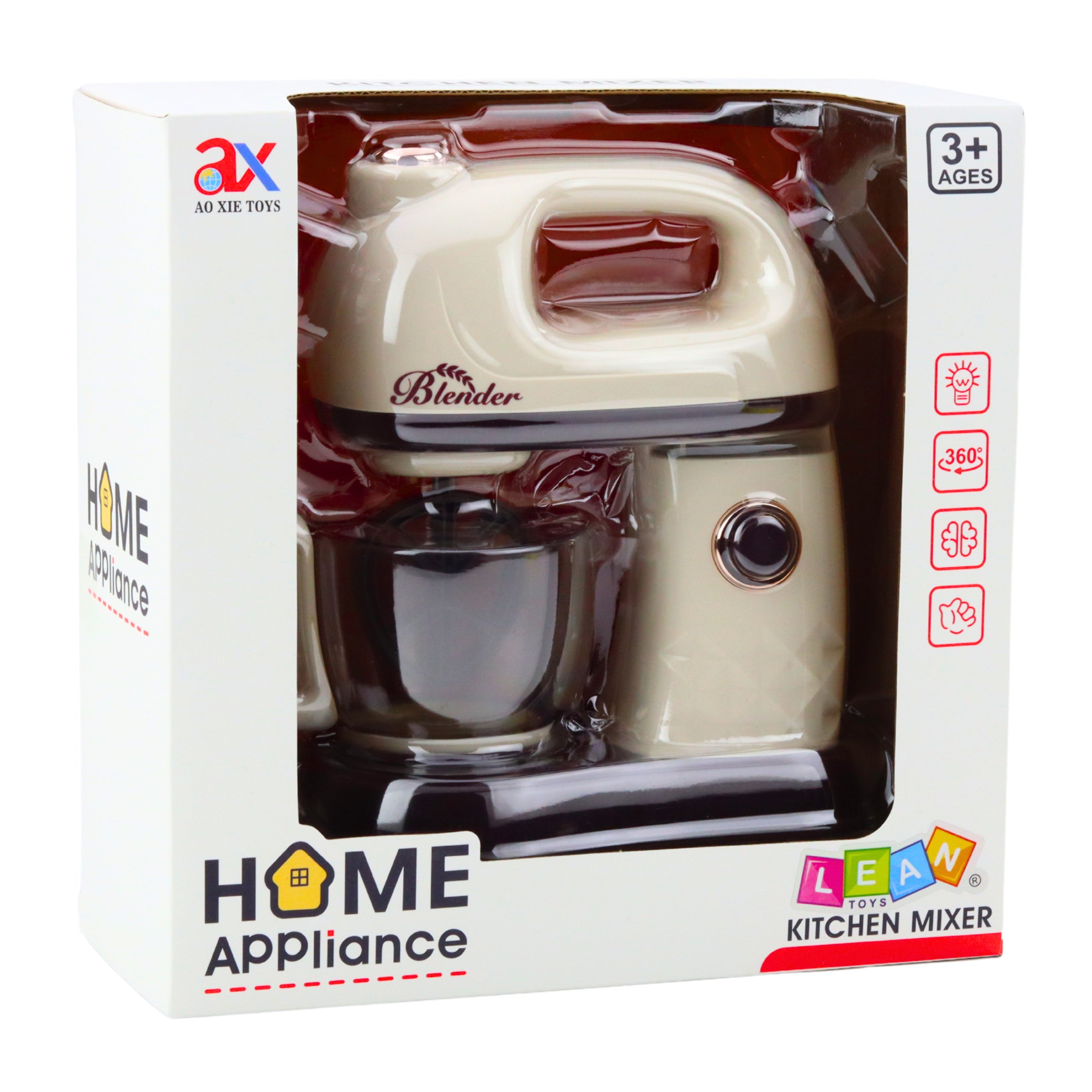 Kitchen Mixer Robot For Kids Rotating 360° Head Lights White