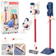 Aspirador de pó ereto para crianças, kit de limpeza, luzes, estação de sons, branco