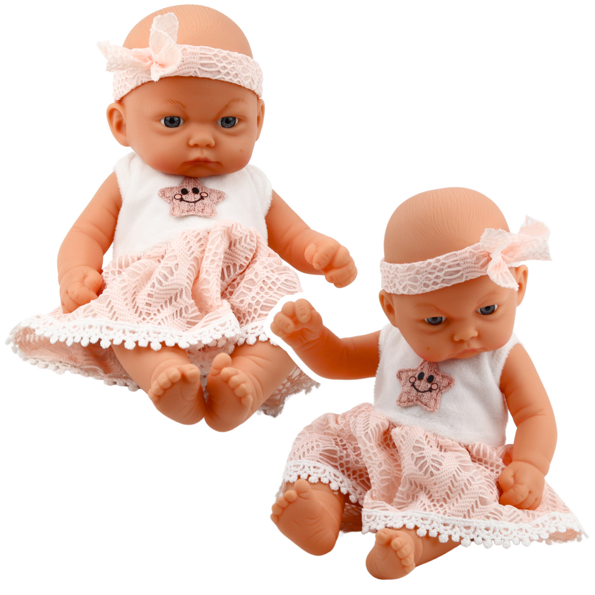 Baby Doll Pink Lace Dress With Star Headband