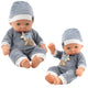Baby Doll In Gray Pajamas With Stars Hat