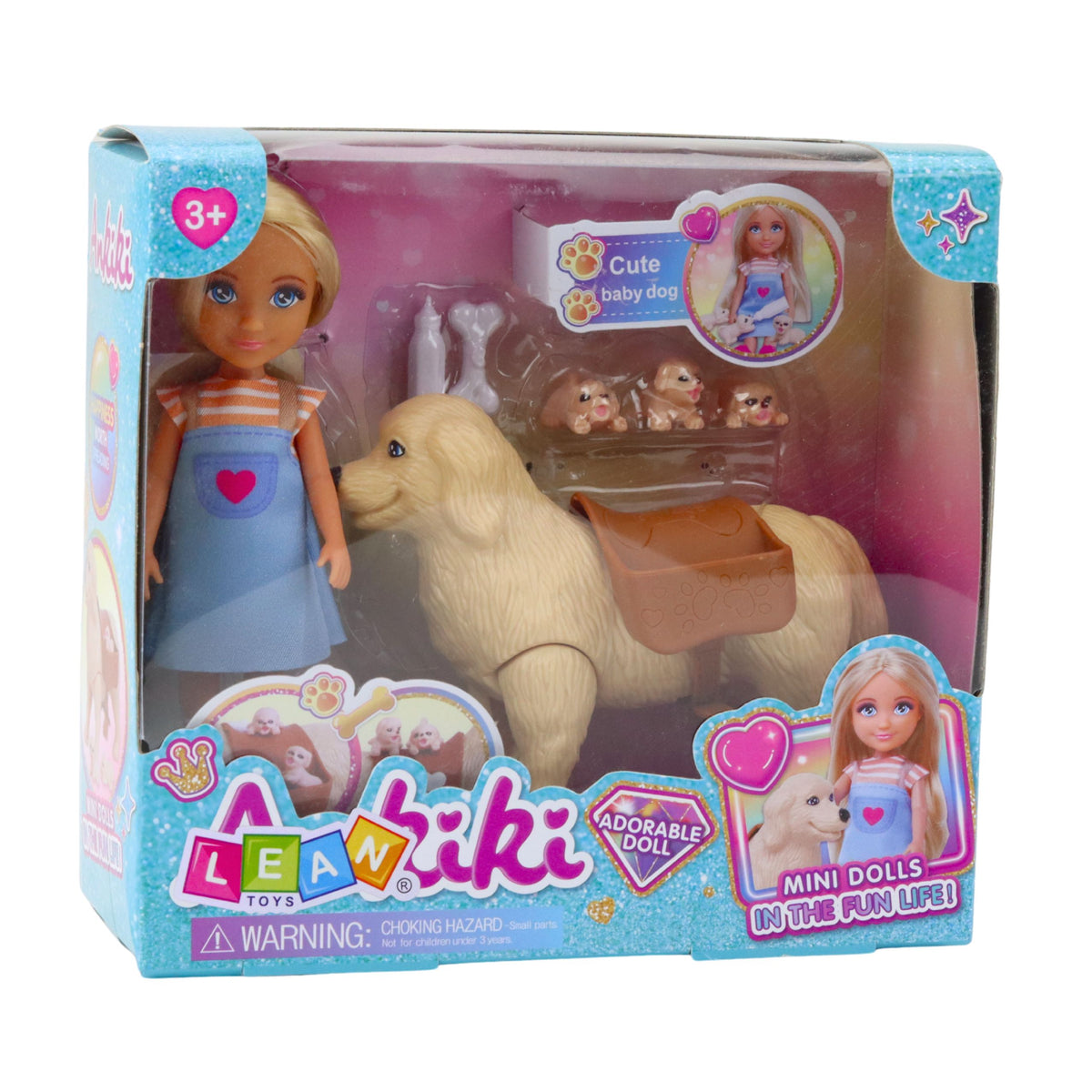 Ankiki Mini Doll With Set With Bag Puppies Bone