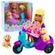 Ankiki Mini Doll On A Three-wheeled Scooter Dog Set
