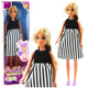Anlily Pregnant Doll In Black And White Striped Dress Baby