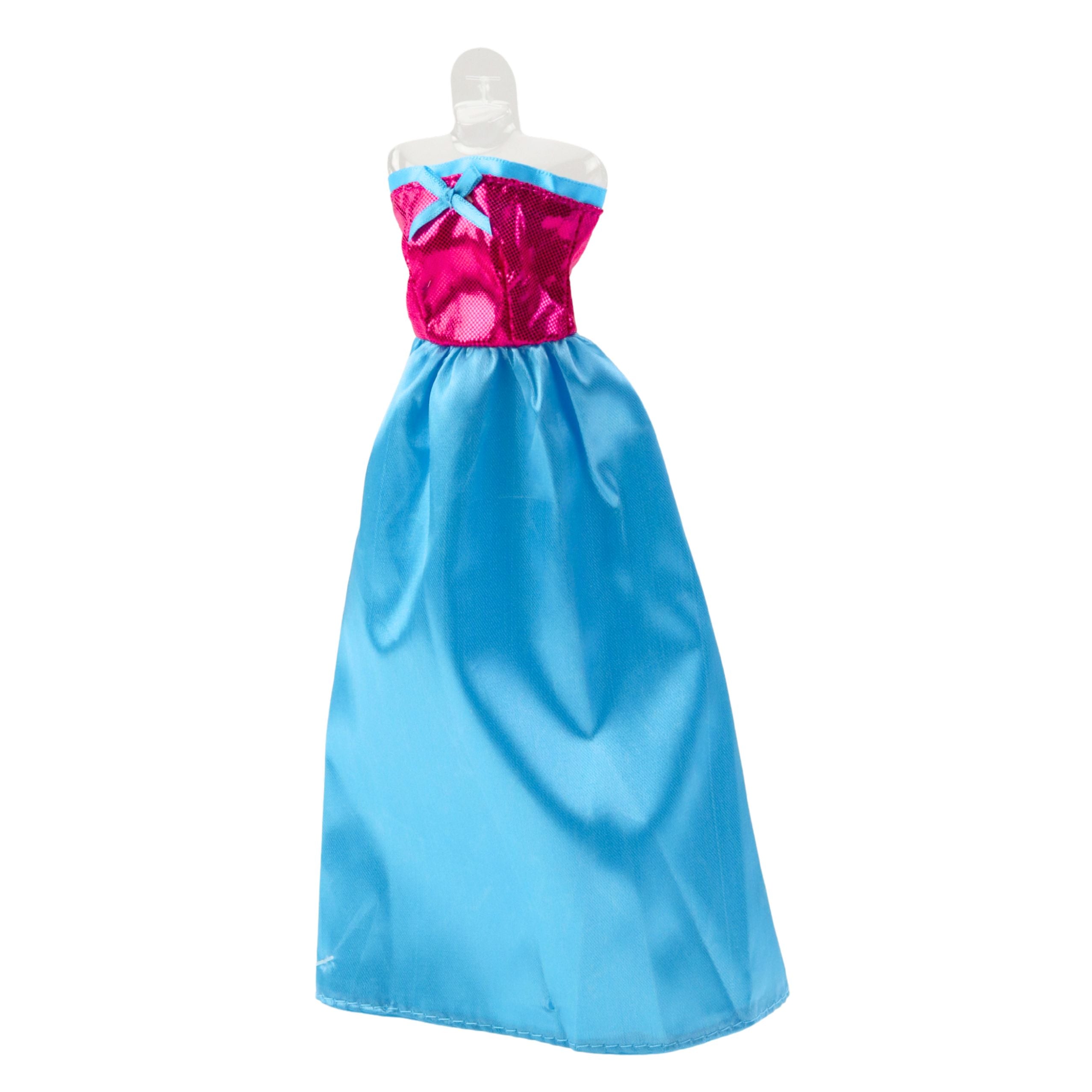 Anlily Doll Dress Set Shoes Handbag Crowns Accessories 9 Pcs.