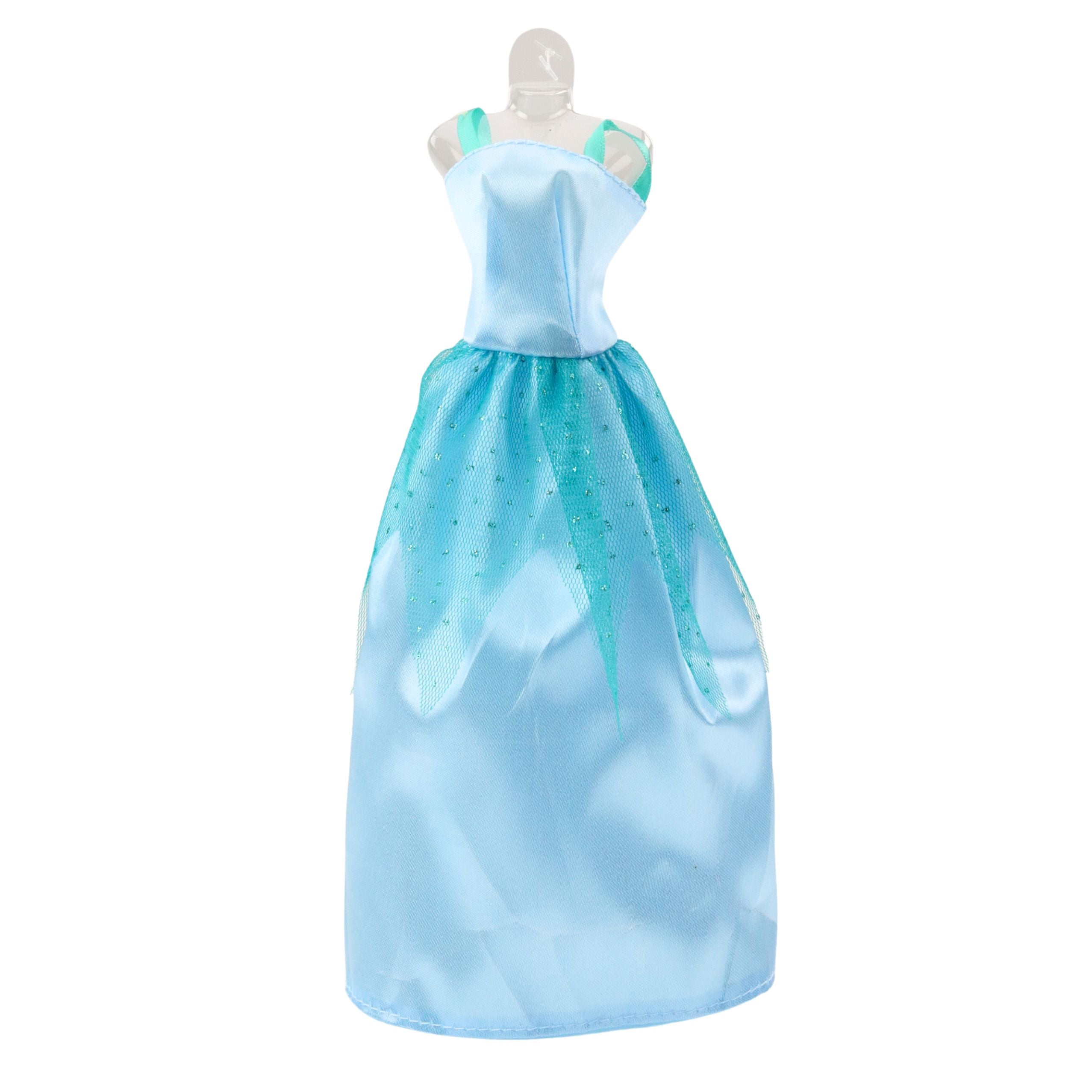 Anlily Doll Dress Set Shoes Handbag Crowns Accessories 9 Pcs.