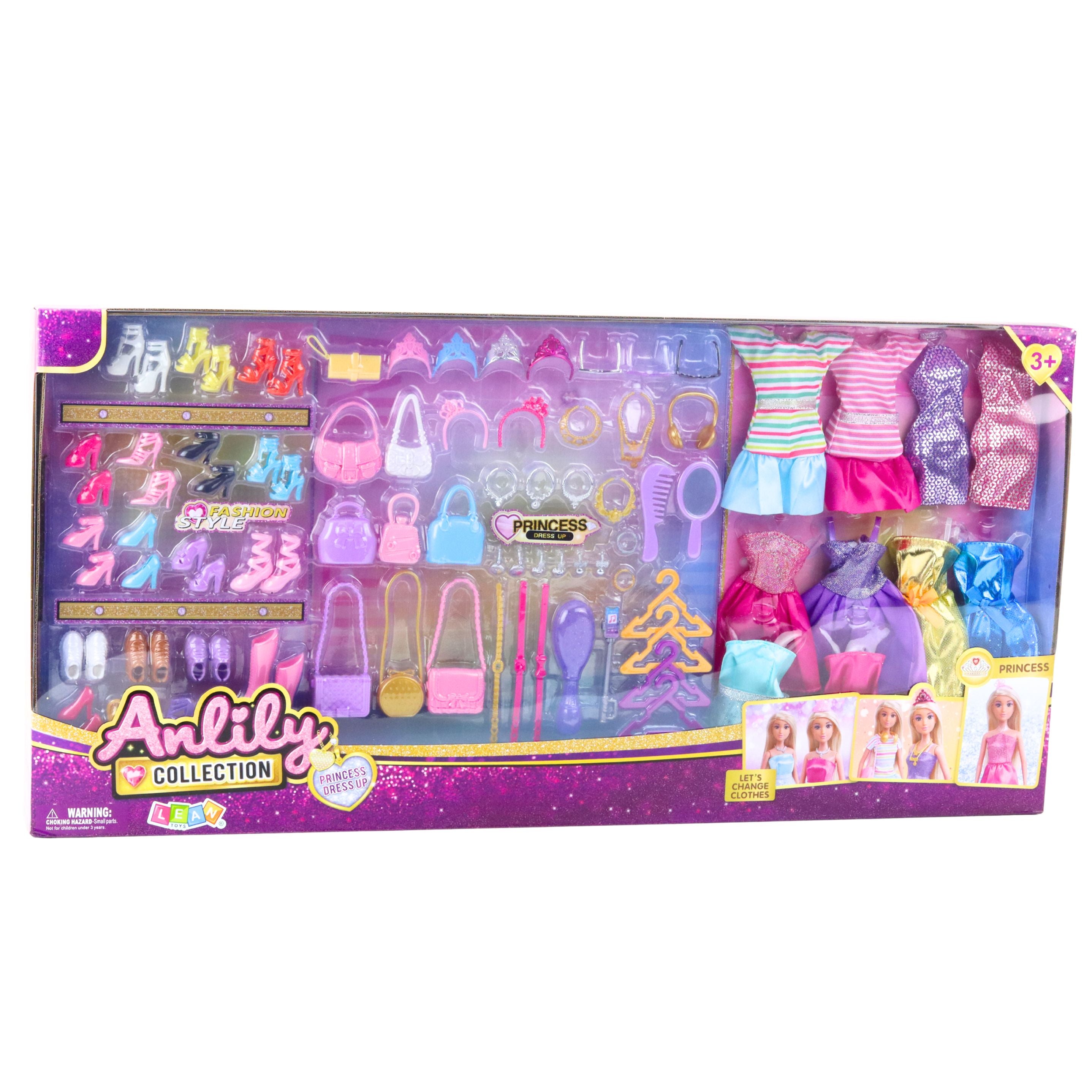 Large Fashion Set Anlily Collection Dresses Accessories 65 Pcs.