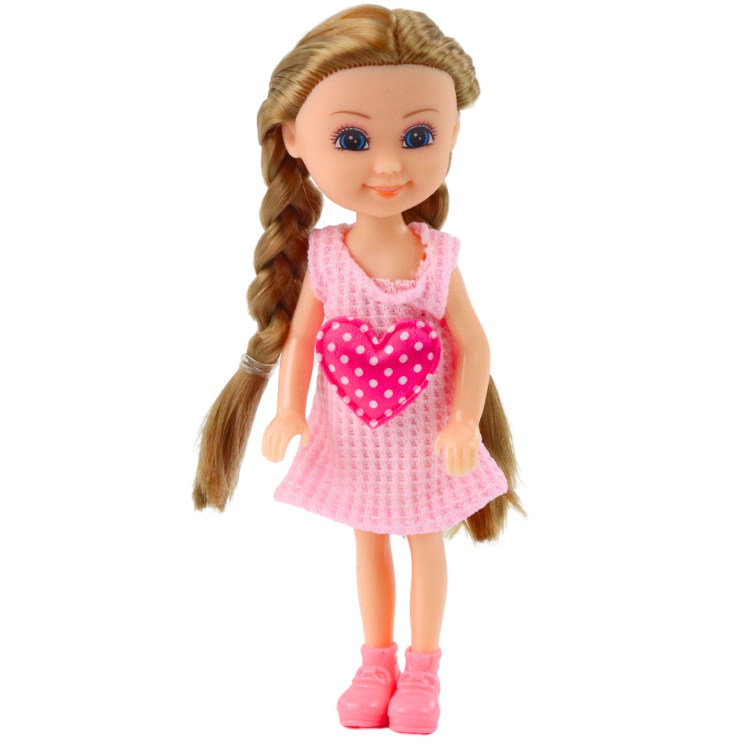Mini Doll With Accessories Kitty Stroller Pink Doll Set