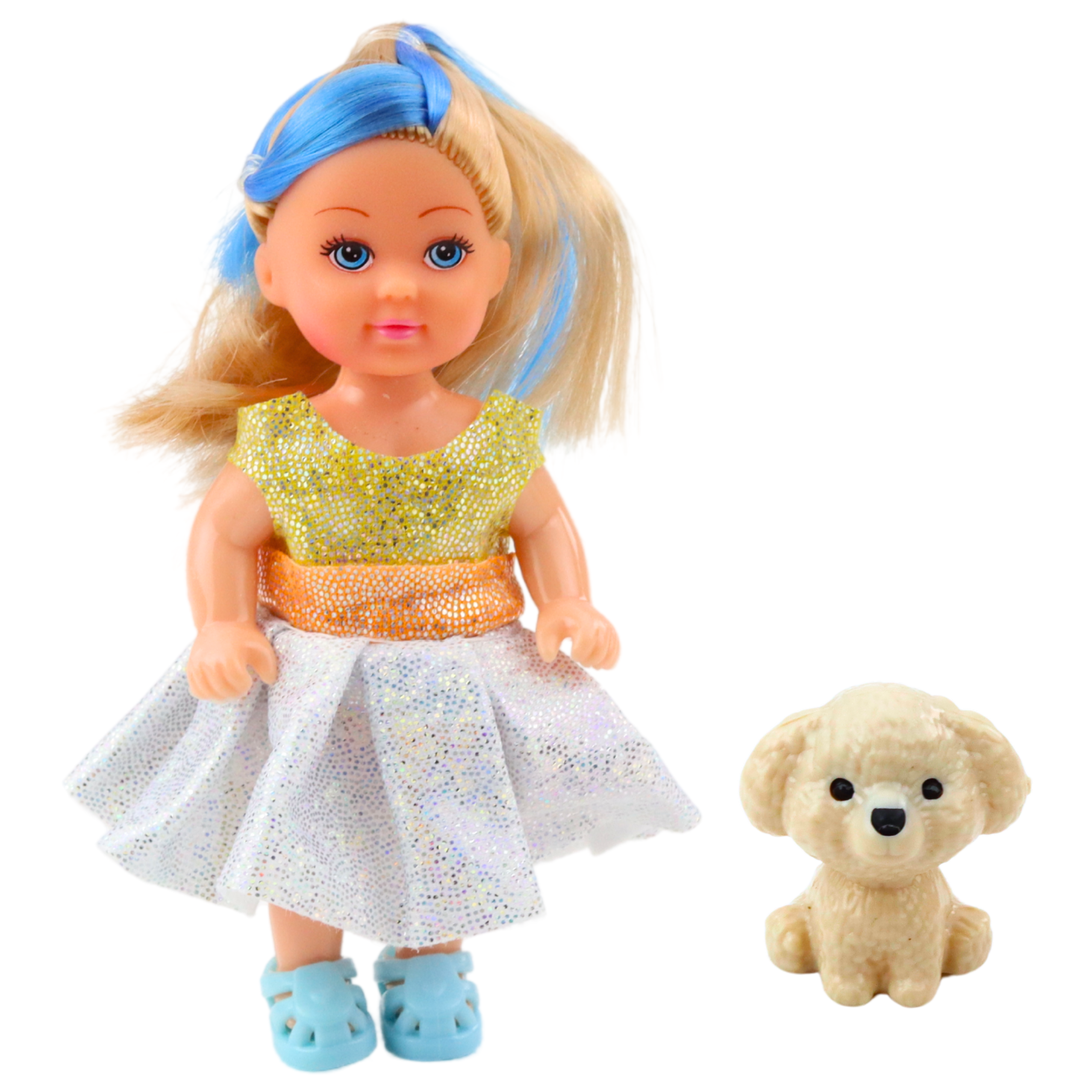 Mini Doll In Dress Set Pupil Mix 12cm