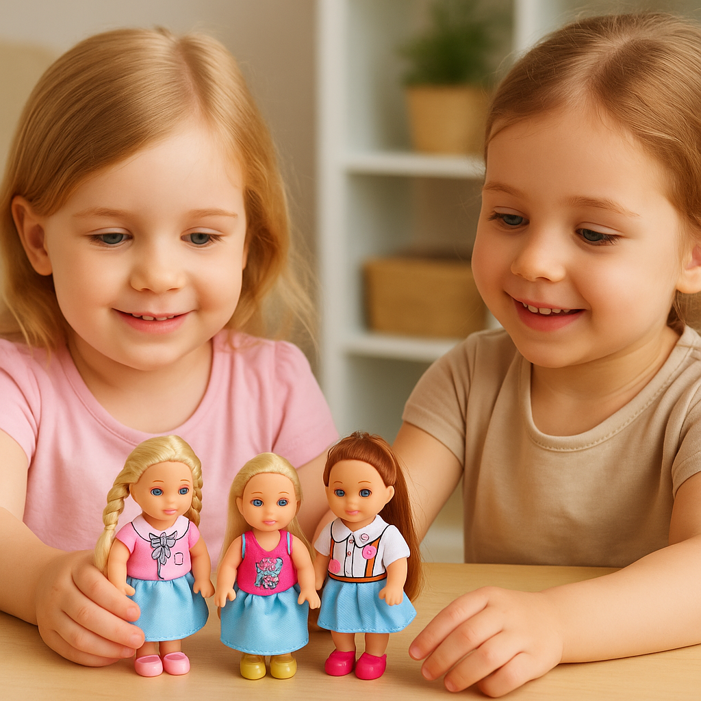 Kaibibi Mini Doll Long Hair Colorful Dress 12 Cm Mix