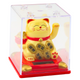 Gato de la suerte chino en vitrina, figura solar, adorno, color beige