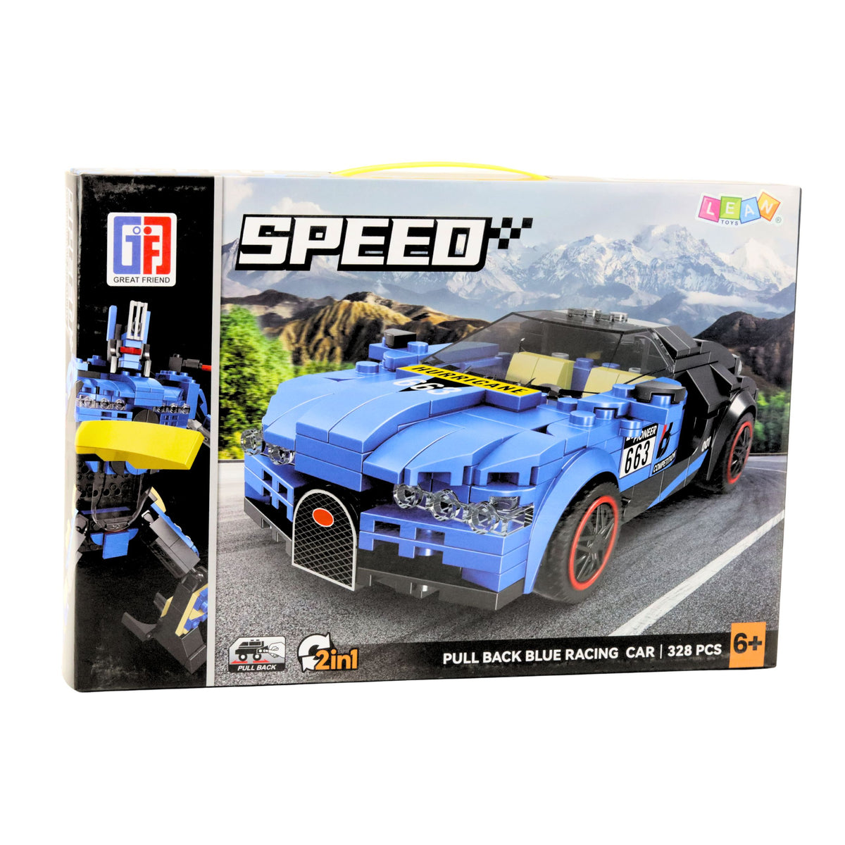 Robot Car 2in1 Hurricane Blue Construction Bricks 328 Pcs.