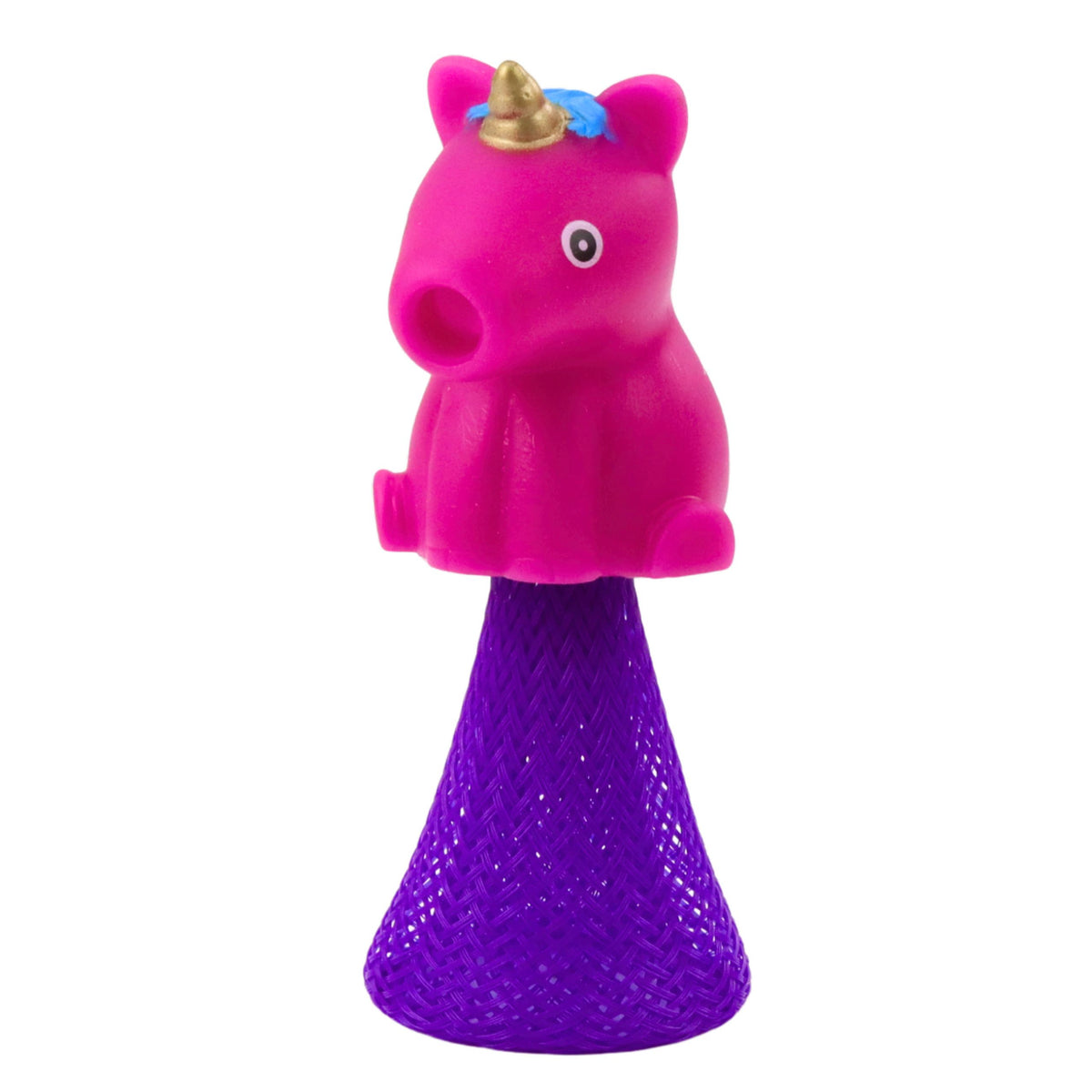 Jumping Unicorn On Spring Pop Up White Pink 10cm Mix