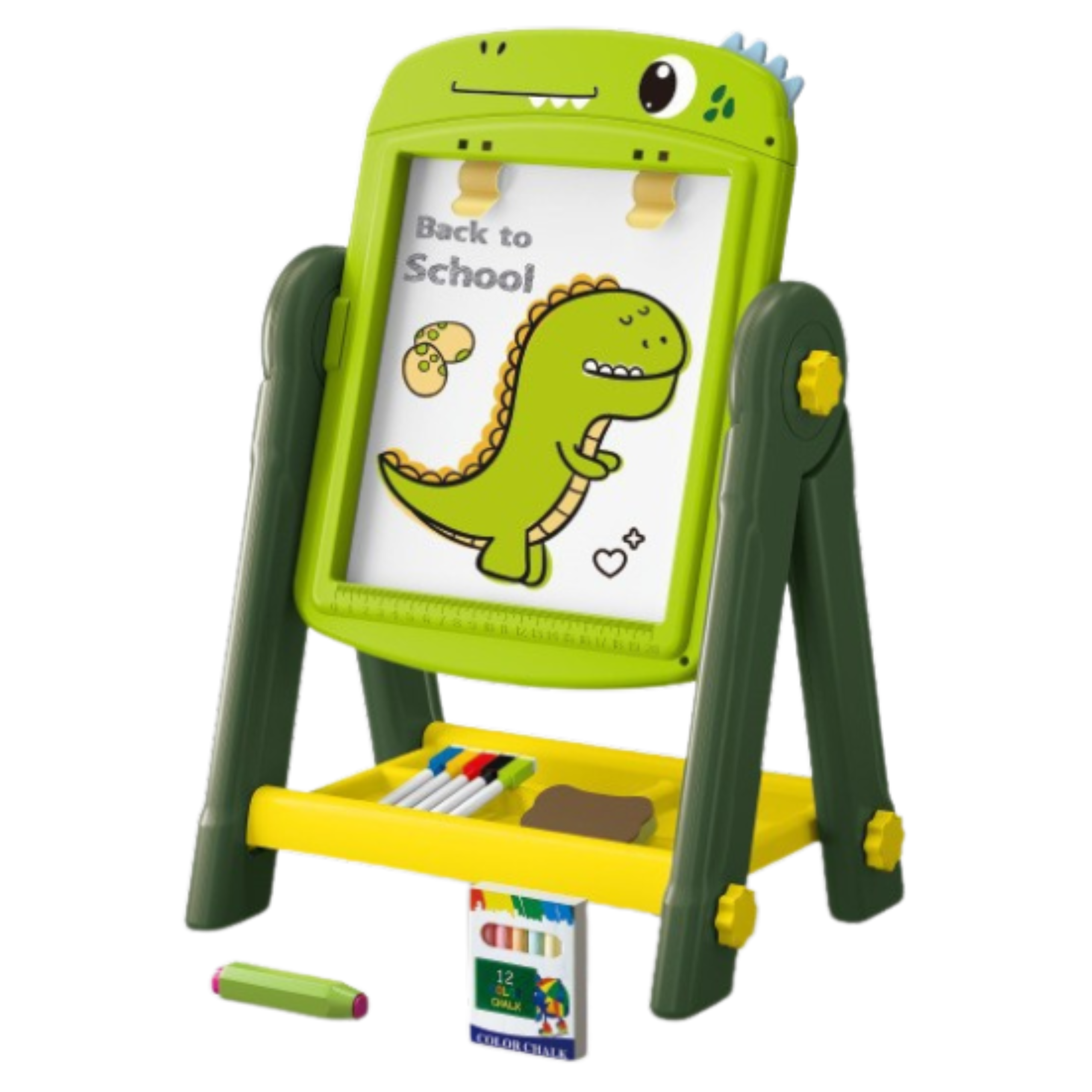Double-sided Magnetic Dry Erase Board Dinosaur Green Accessories