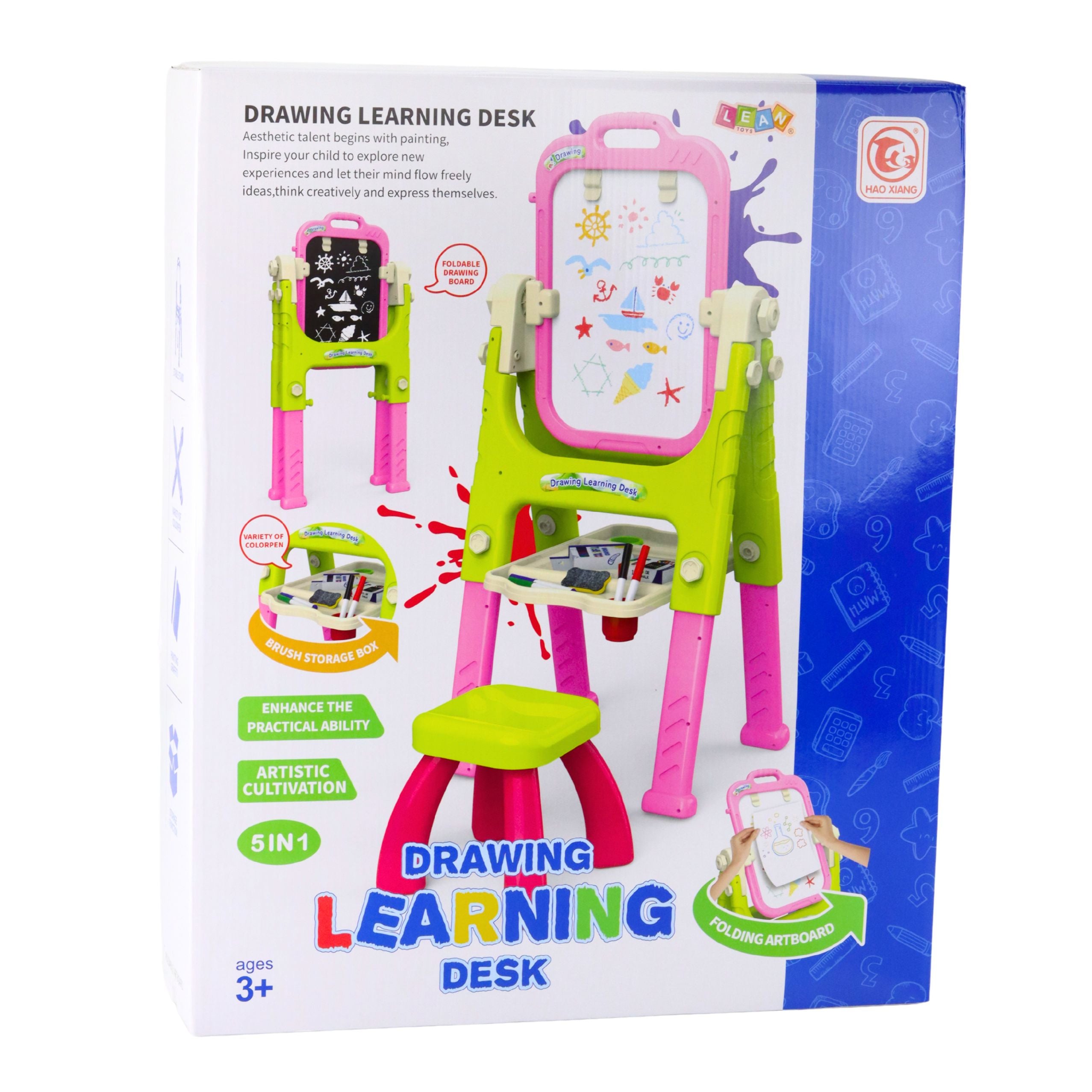 5in1 Educational Board With Chair Multifunctional Accessories Pink