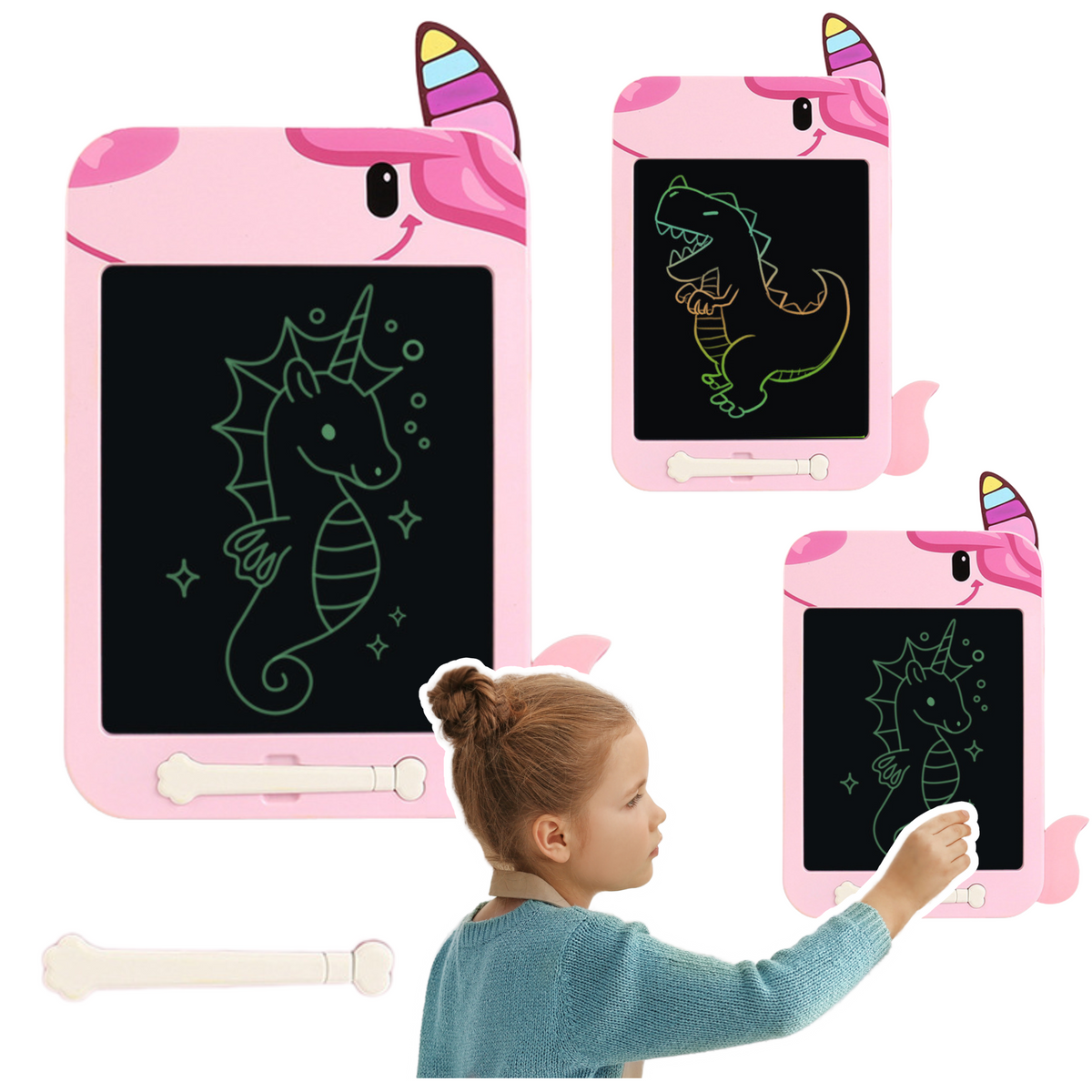 Marker Drawing Board Writing Lcd Stylus Unicorn Pink