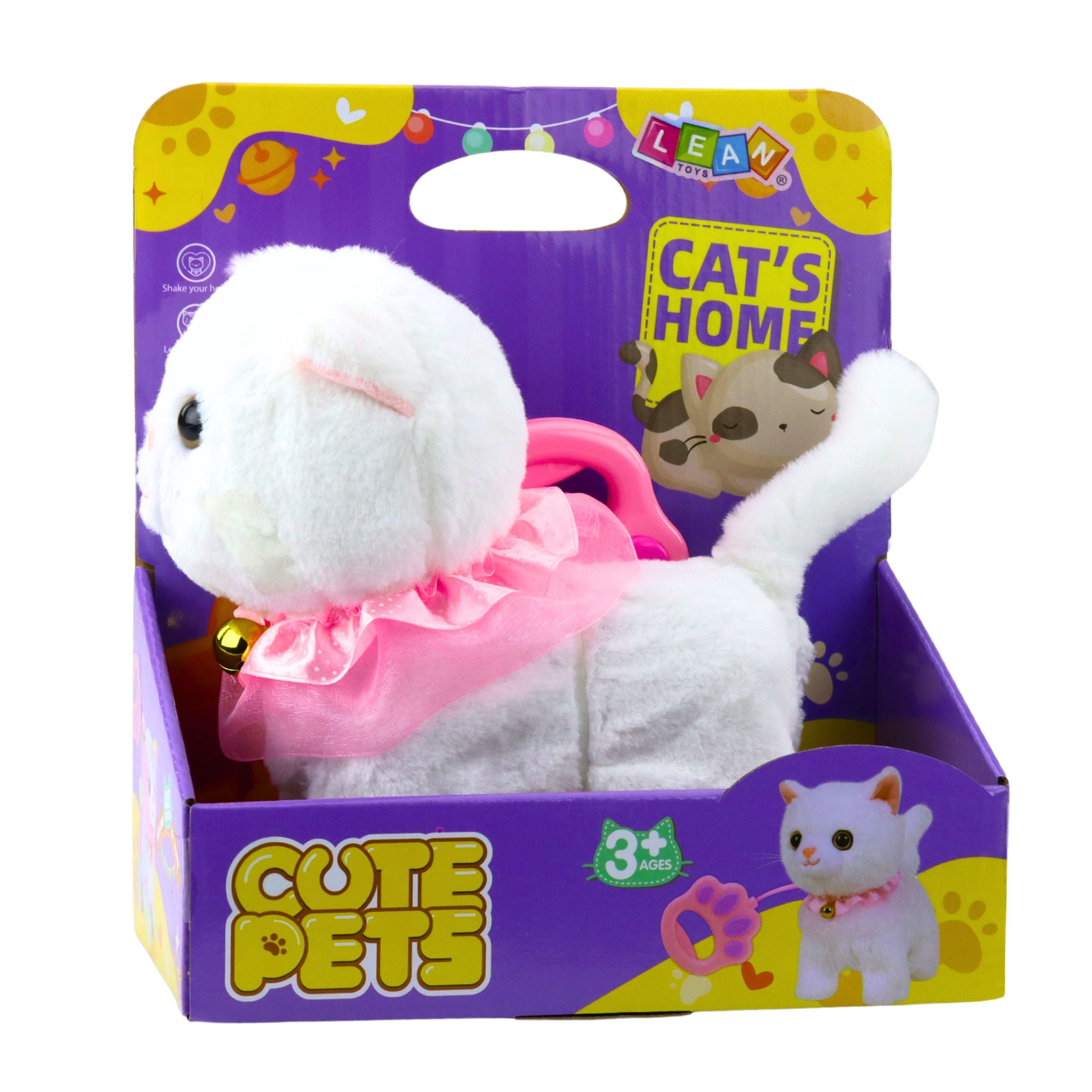 Interactive Kitten On A Leash Pink Ruffle Tinkerbell Walks Meows
