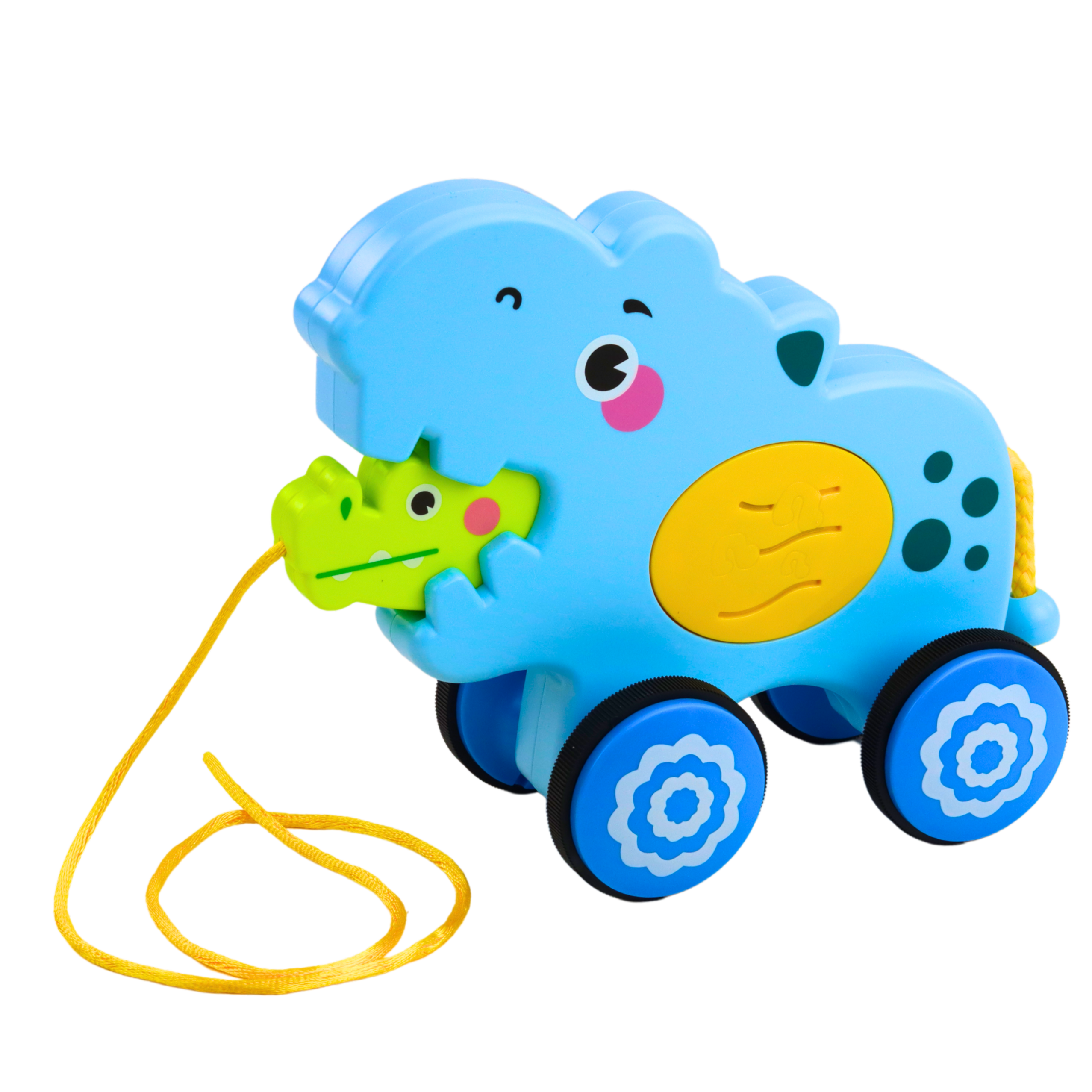 Hippopotamus On A String To Pull For Toddlers Sounds Blue