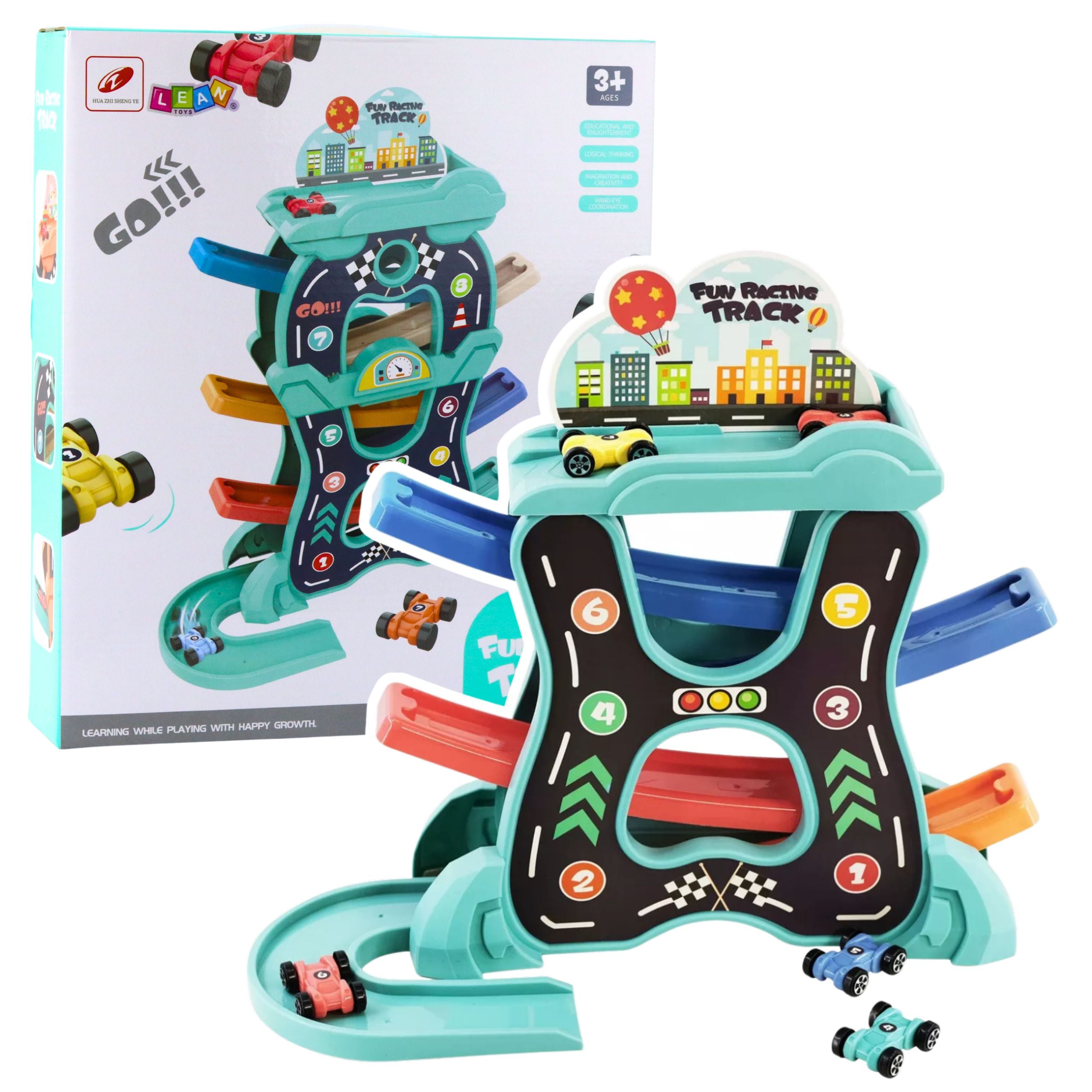 Educational Set Car Track Slide Three Levels