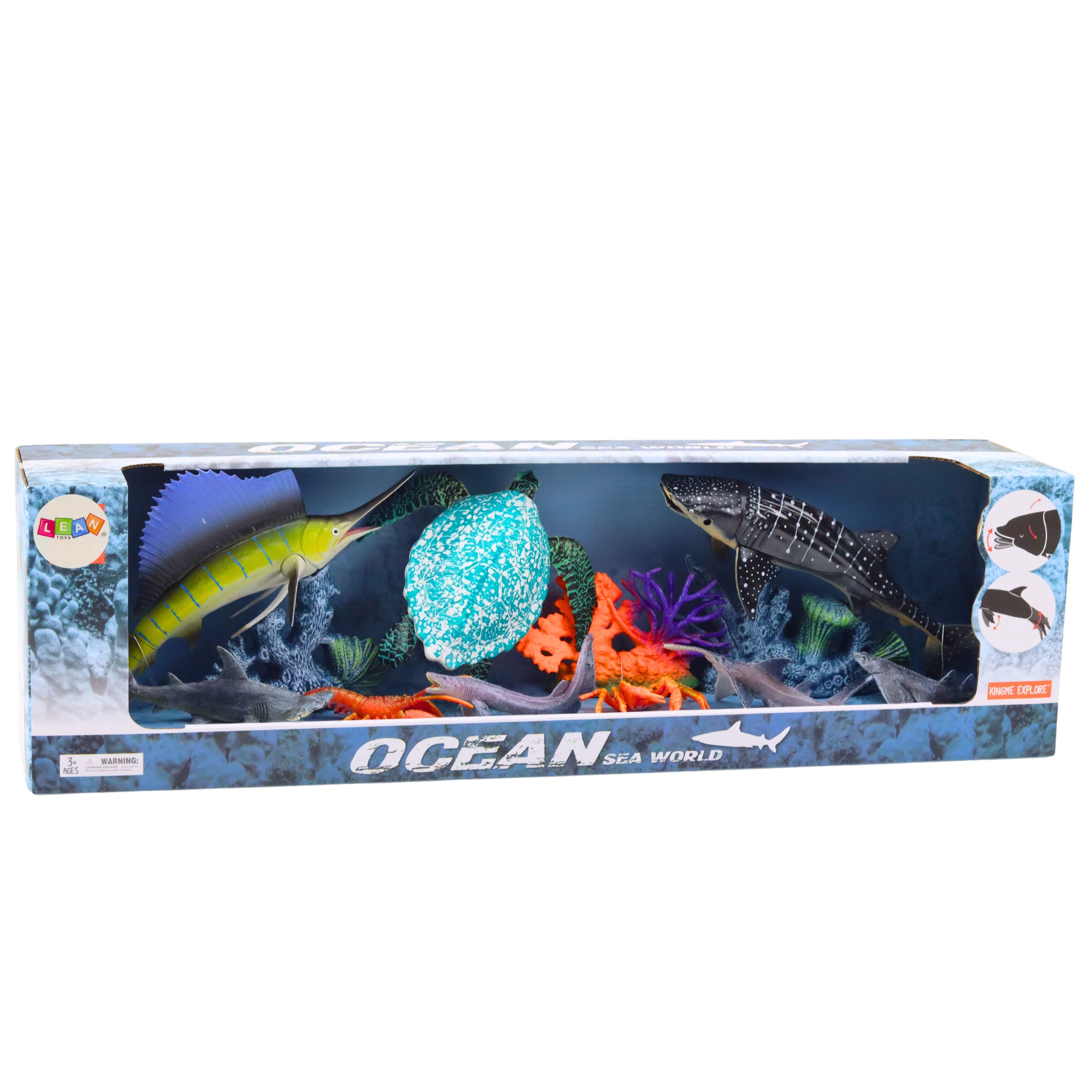 Set Of Figures Sea Animals Movable Elements Turtle