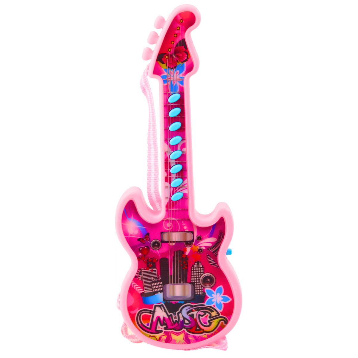 Electric Guitar For Kids Melodies Solmization Range Pink 29cm
