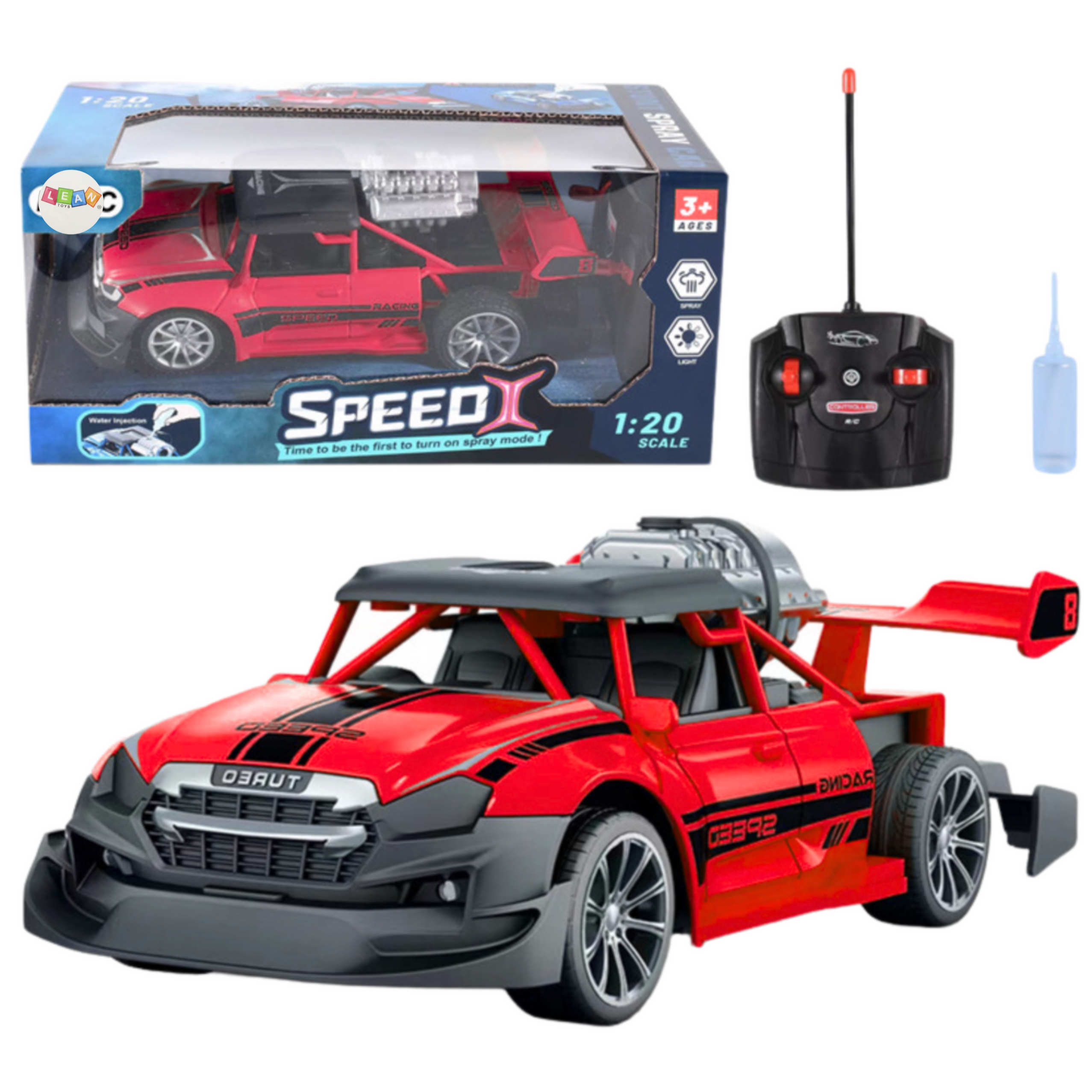 Remote Controlled Rc Car 1:20 Lights Smoke Effect Red