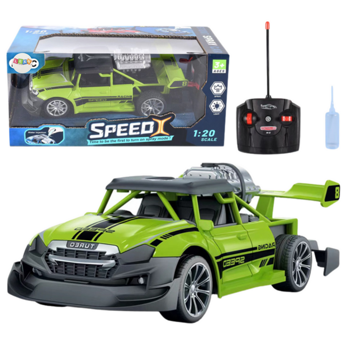 Távirányítós Rc Car 1:20 Fények Smoke Effect Zöld