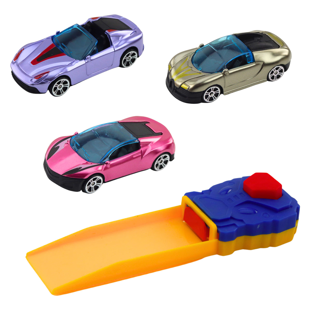 Truck With Garage With Cars Launcher 3pcs Red