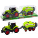 Set Of Tractor Tractor Agricultural Baler Hay Baler Green