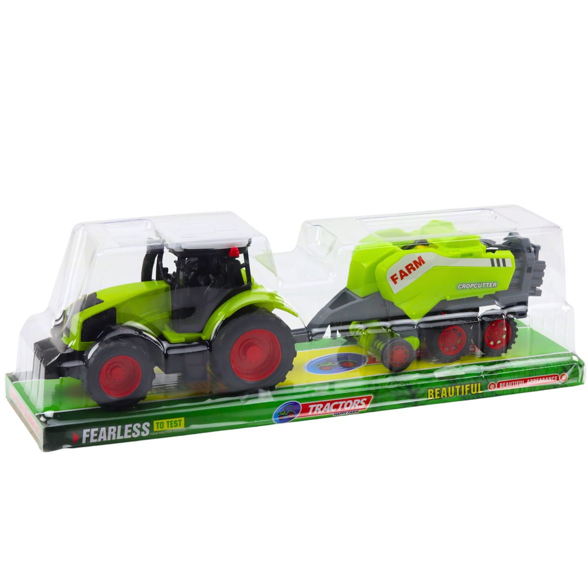 Set Of Tractor Tractor Agricultural Baler Hay Baler Green