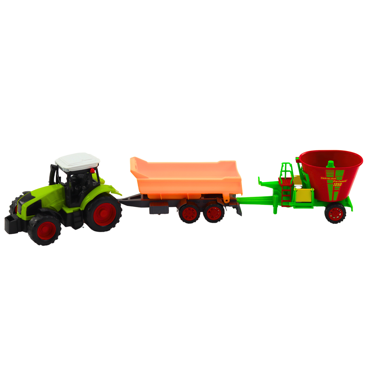 Set Of Agricultural Tractor Trailer Tipper Feed Wagon