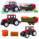 Mezőgazdasági traktor Zöld Utánfutóval és Hay Red 62cm