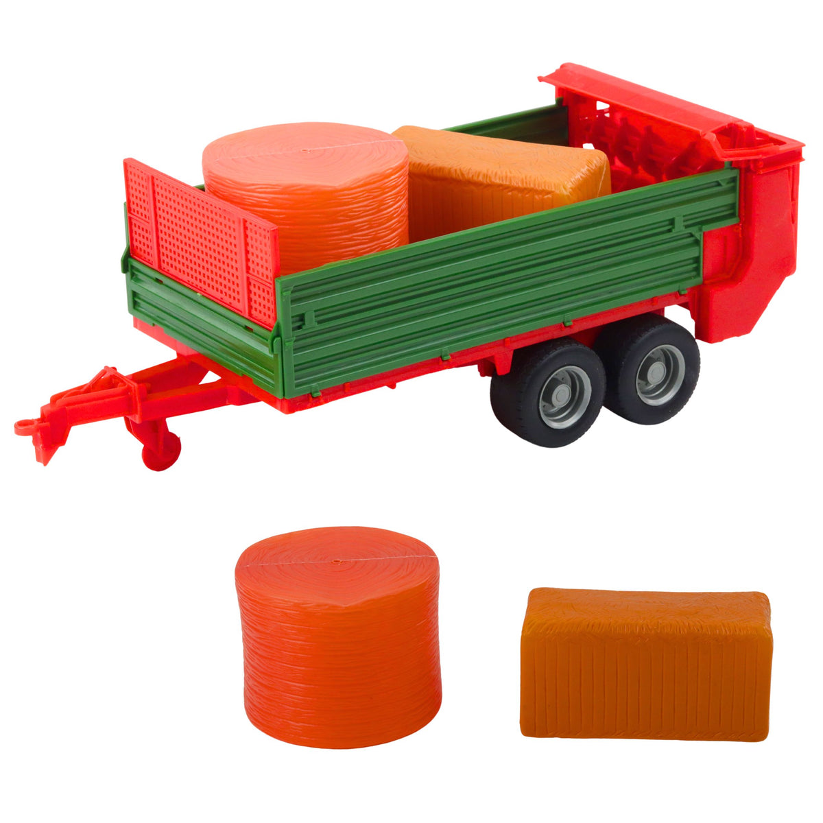 Mezőgazdasági traktor Zöld Utánfutóval és Hay Red 62cm
