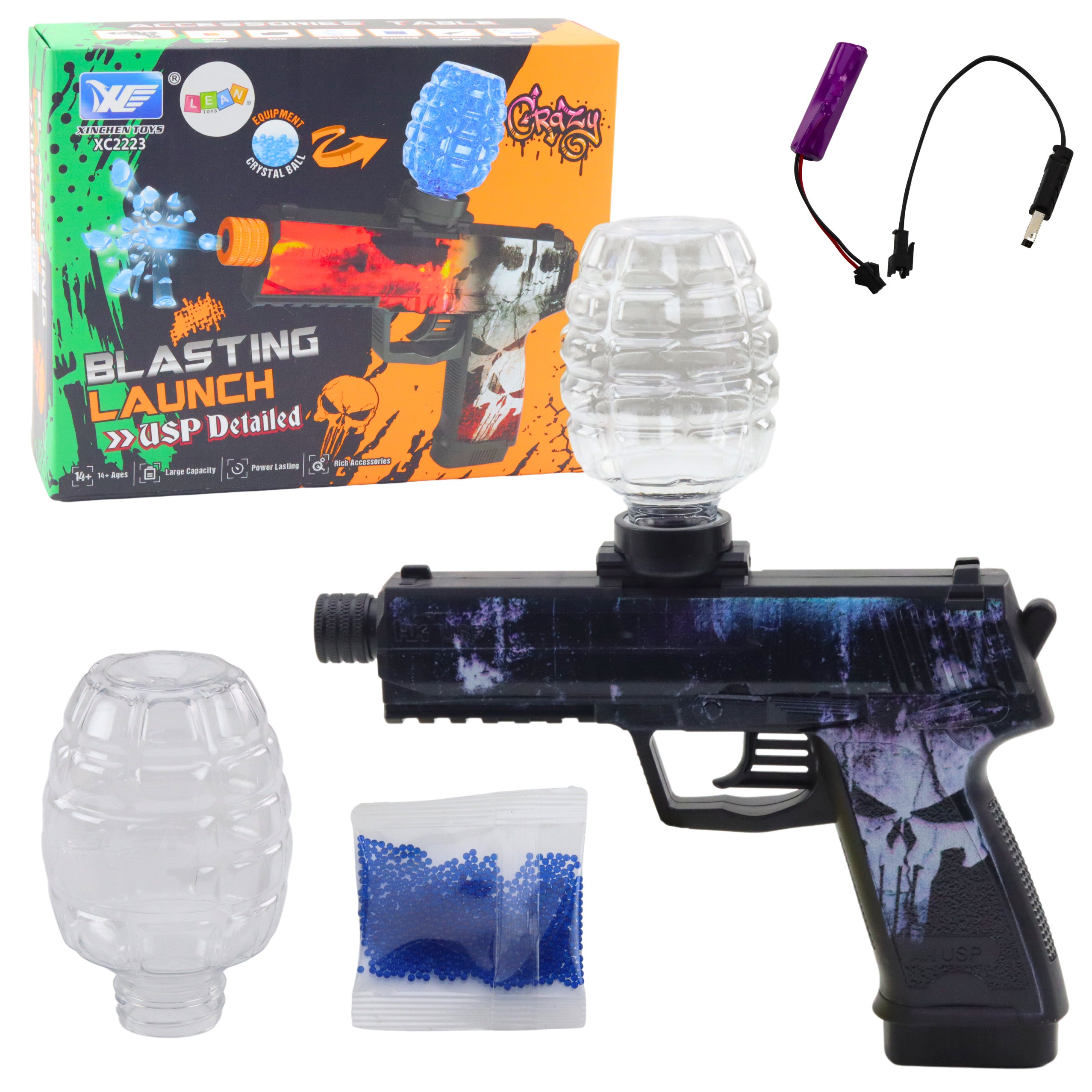 Automatic Water Gel Ball Gun Skull