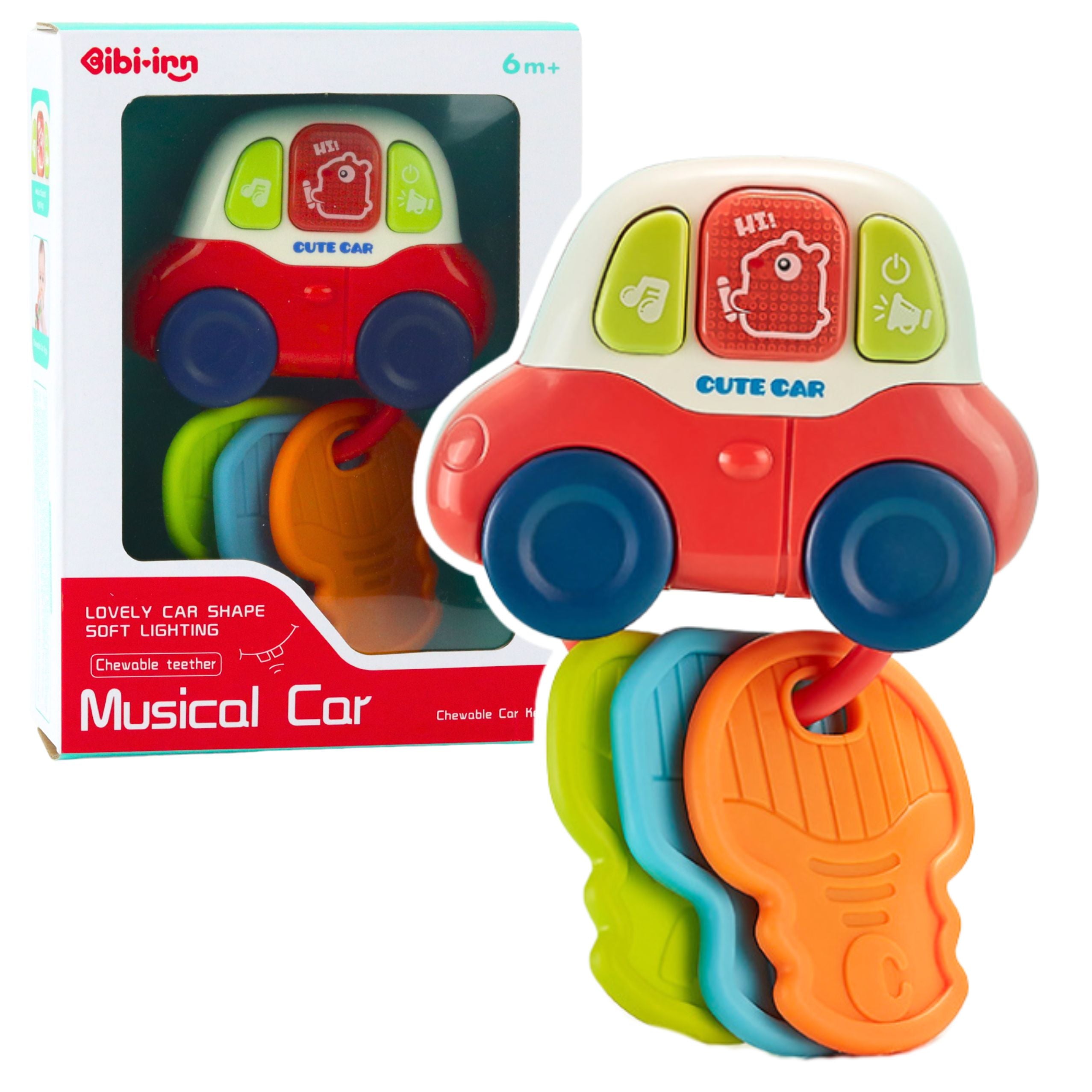 Interactive Toy Car With Teethers Keys Lights Sounds
