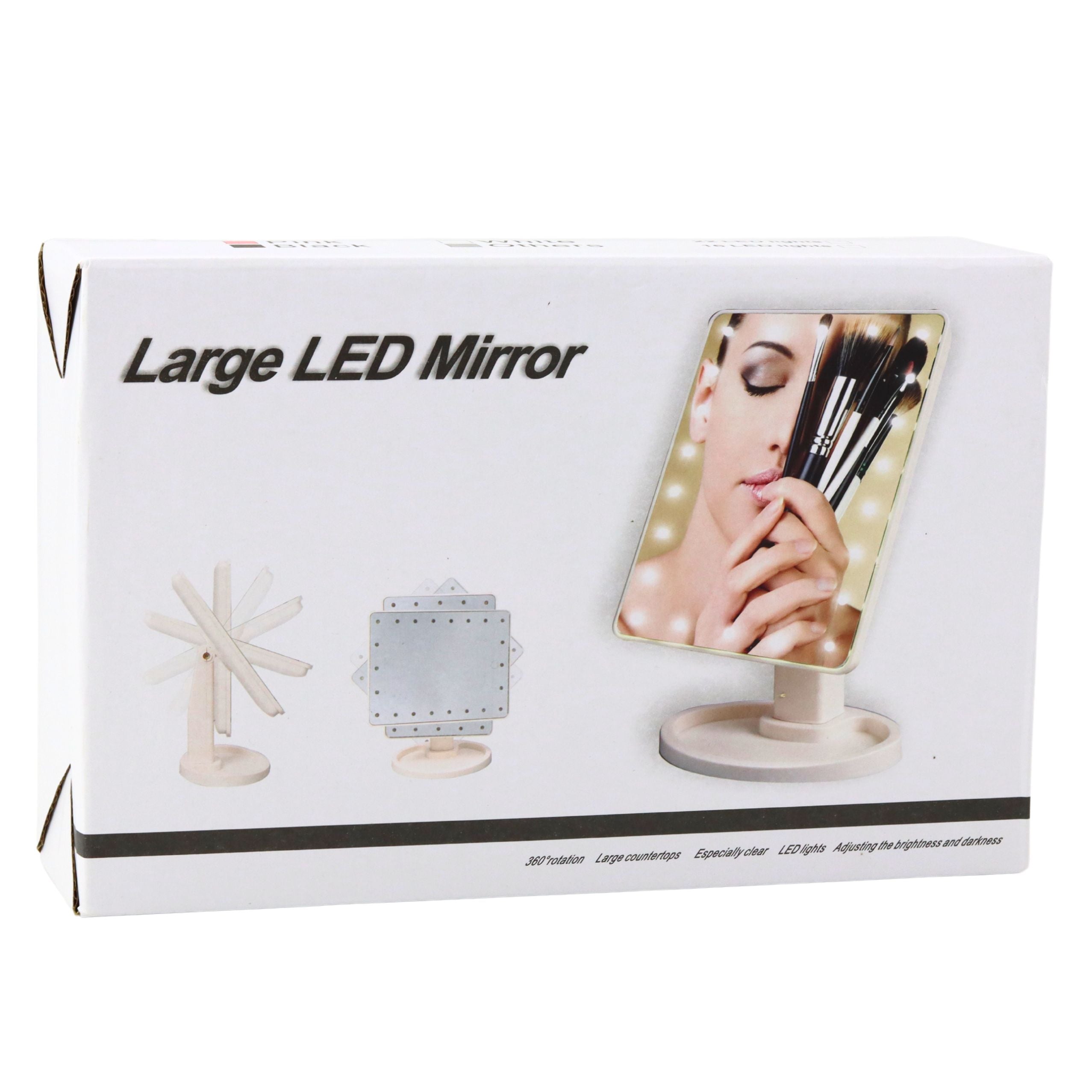 Cosmetic Mirror 16 Led Diodes With Stand Adjustable Black