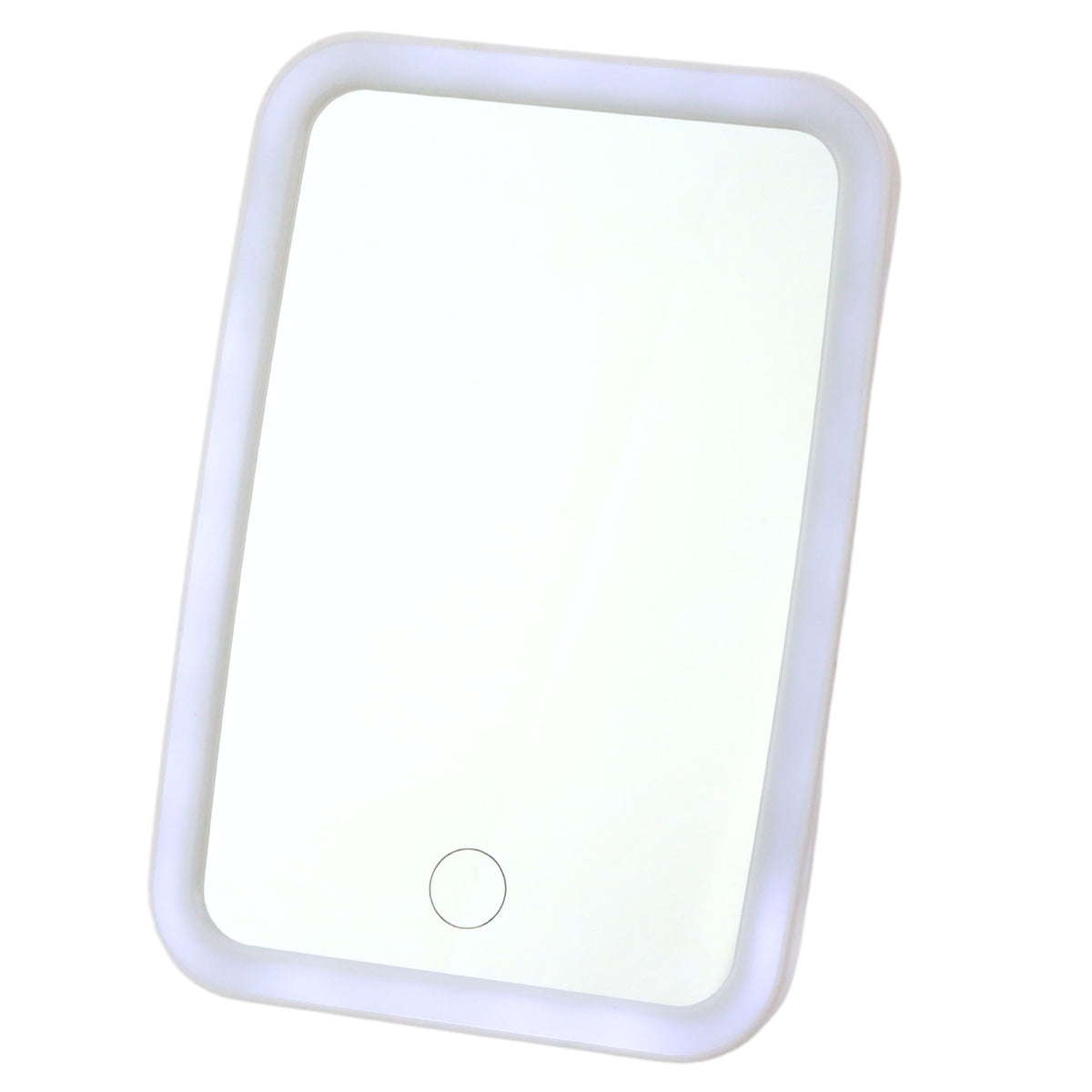 Espejo cosmético de maquillaje iluminado LED inalámbrico blanco